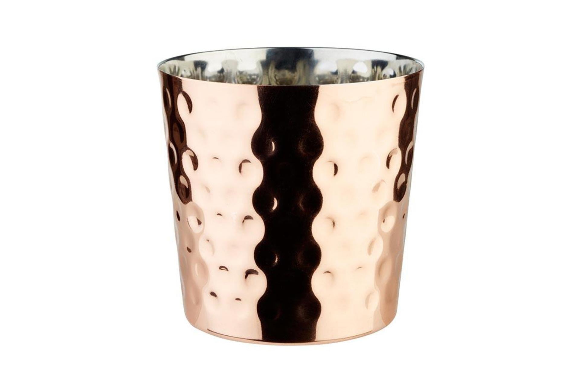 APS Snackholder Coppetta Multifunzionale Ø8.5 cm - H.8.5 cm In Acciaio Inox Effetto Rame Martellato