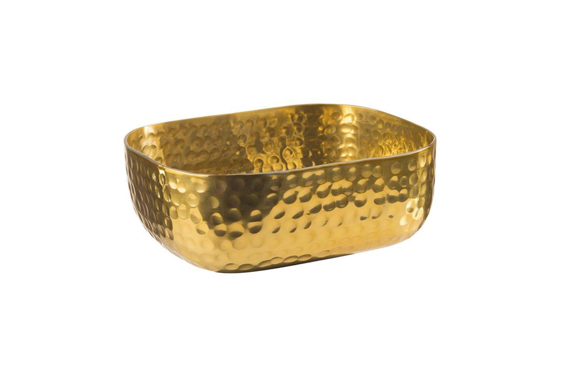 APS Snackholder Coppa In Alluminio Oro Martellato - 23 x 15.5 cm H.6 cm