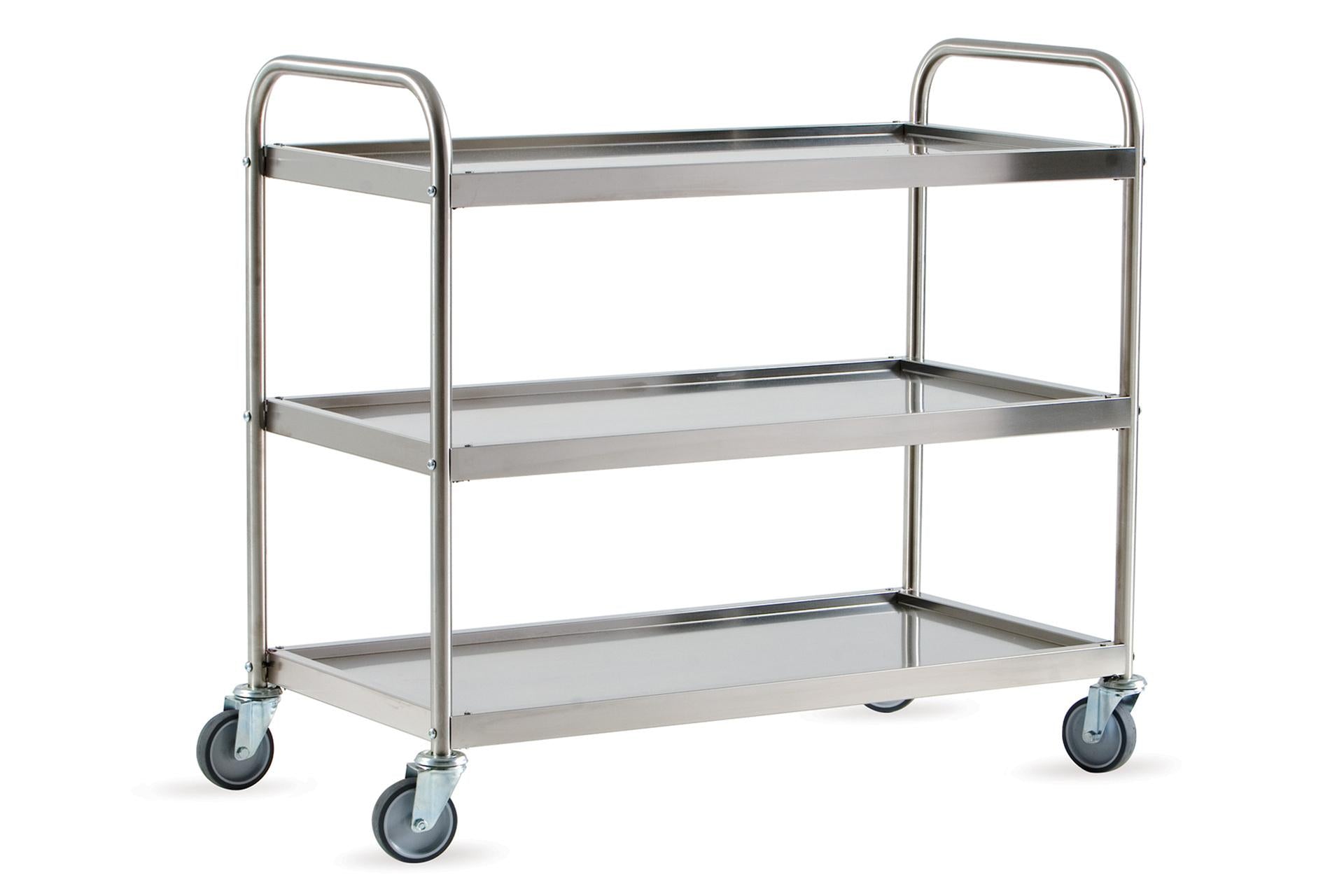 Gi Metal Carrello di Servizio Inox 3 Piani 103x52x92 cm - Acciaio Alta Prestazione