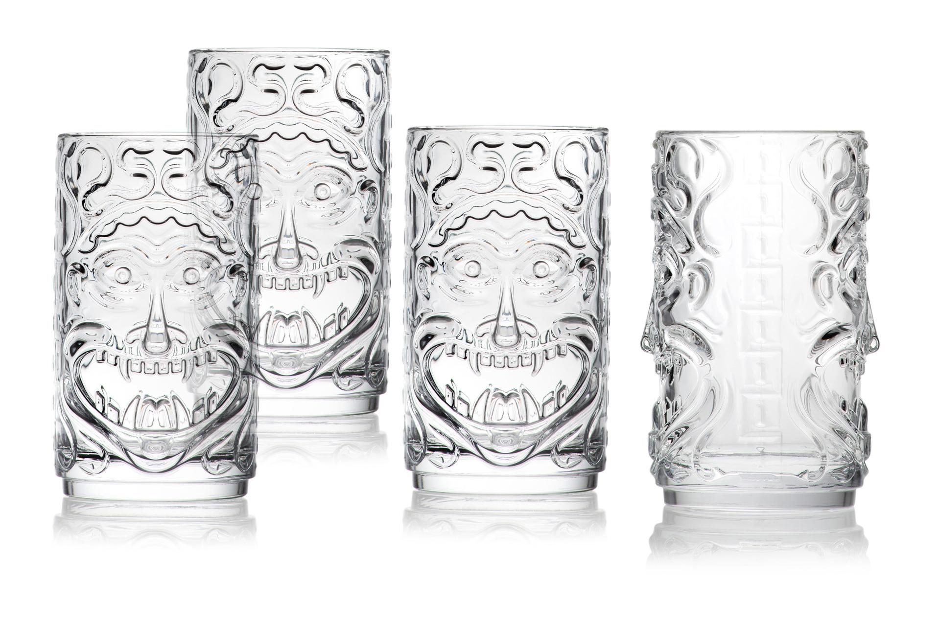 RCR Cristalleria Italiana Tiki Etruria Set 4 Bicchieri 45 cl - Ø7.6 cm H.13.6 cm Sovrapponibili - Set 4 Pz