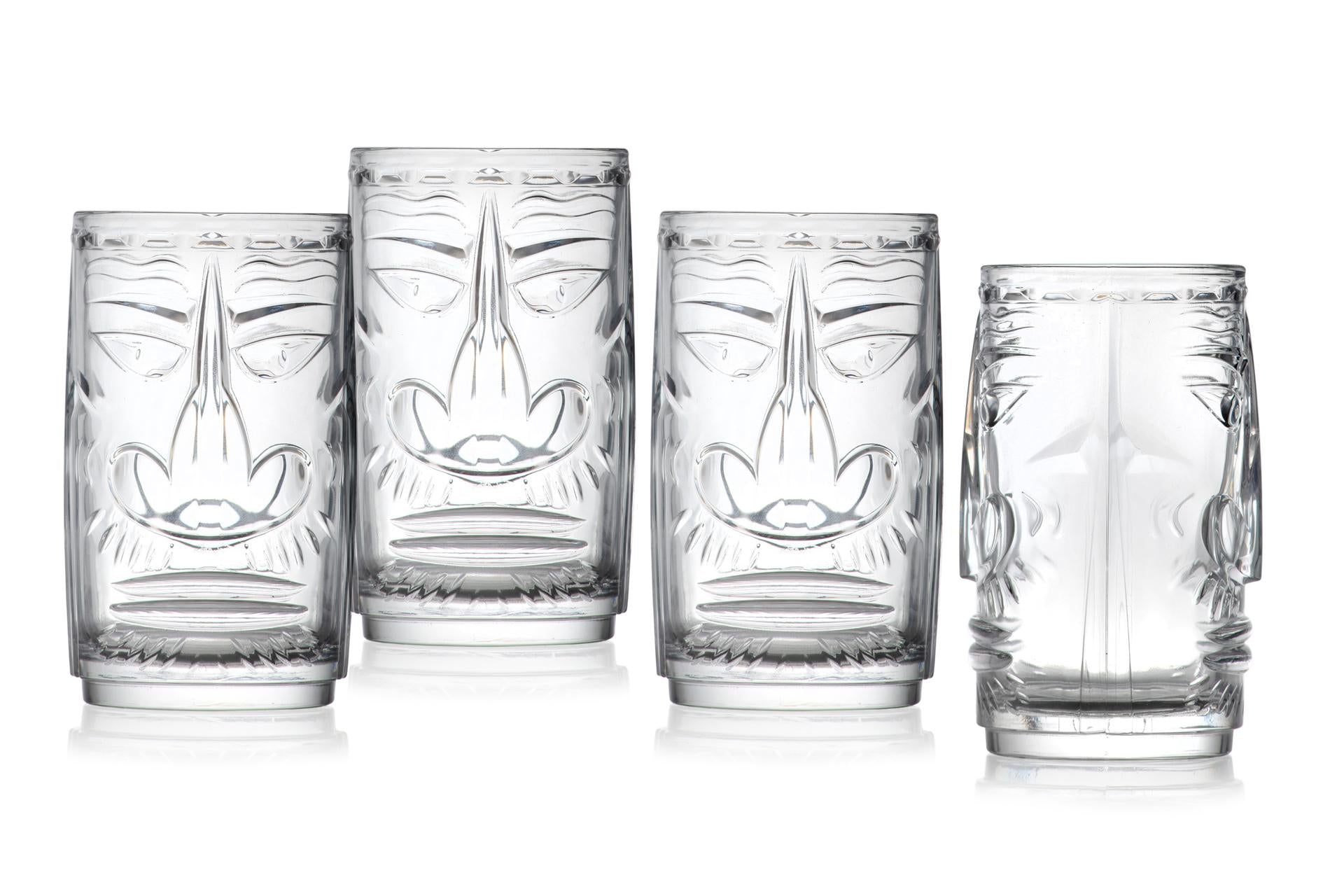 RCR Cristalleria Italiana Tiki Sardinia Set 4 Bicchieri 46 cl - Ø7.6 cm H.13.6 cm Sovrapponibili - Set 4 Pz
