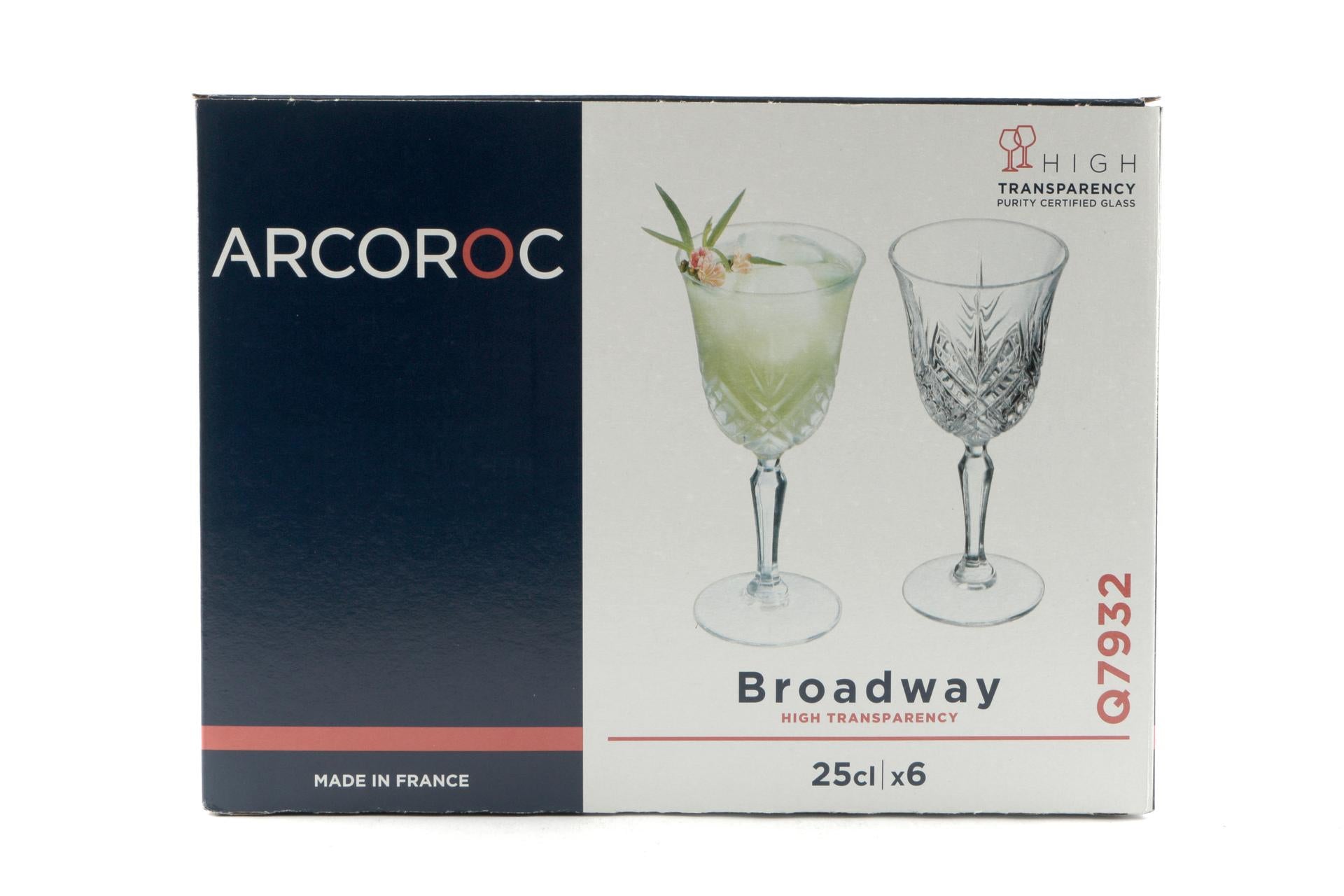 Arcoroc Broadway Calice Vino-Cocktail 25 cl - Vetro Trasparente Resistente - Set 6 Pz 4