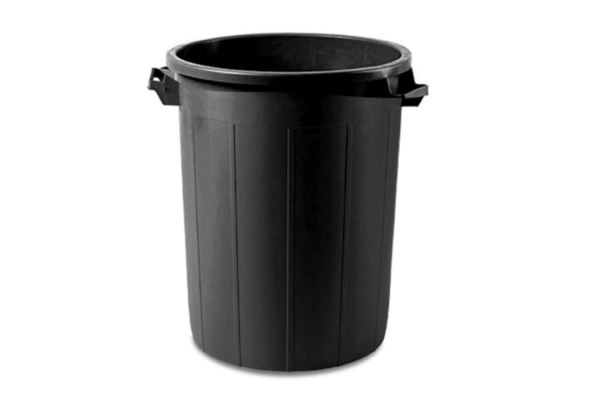 Stefanplast Bidone Porta Immondizia Nero 70L - 45 x 60 cm Senza Coperchio