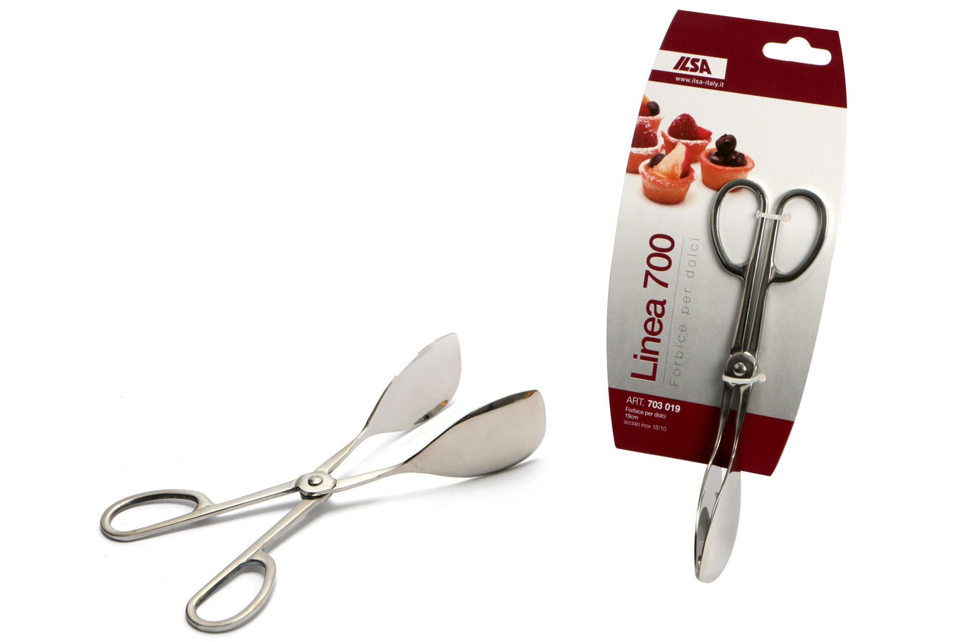 Ilsa Forbice per Dolci 19 cm Inox - Molla Pratica per Dolci In Acciaio Inox