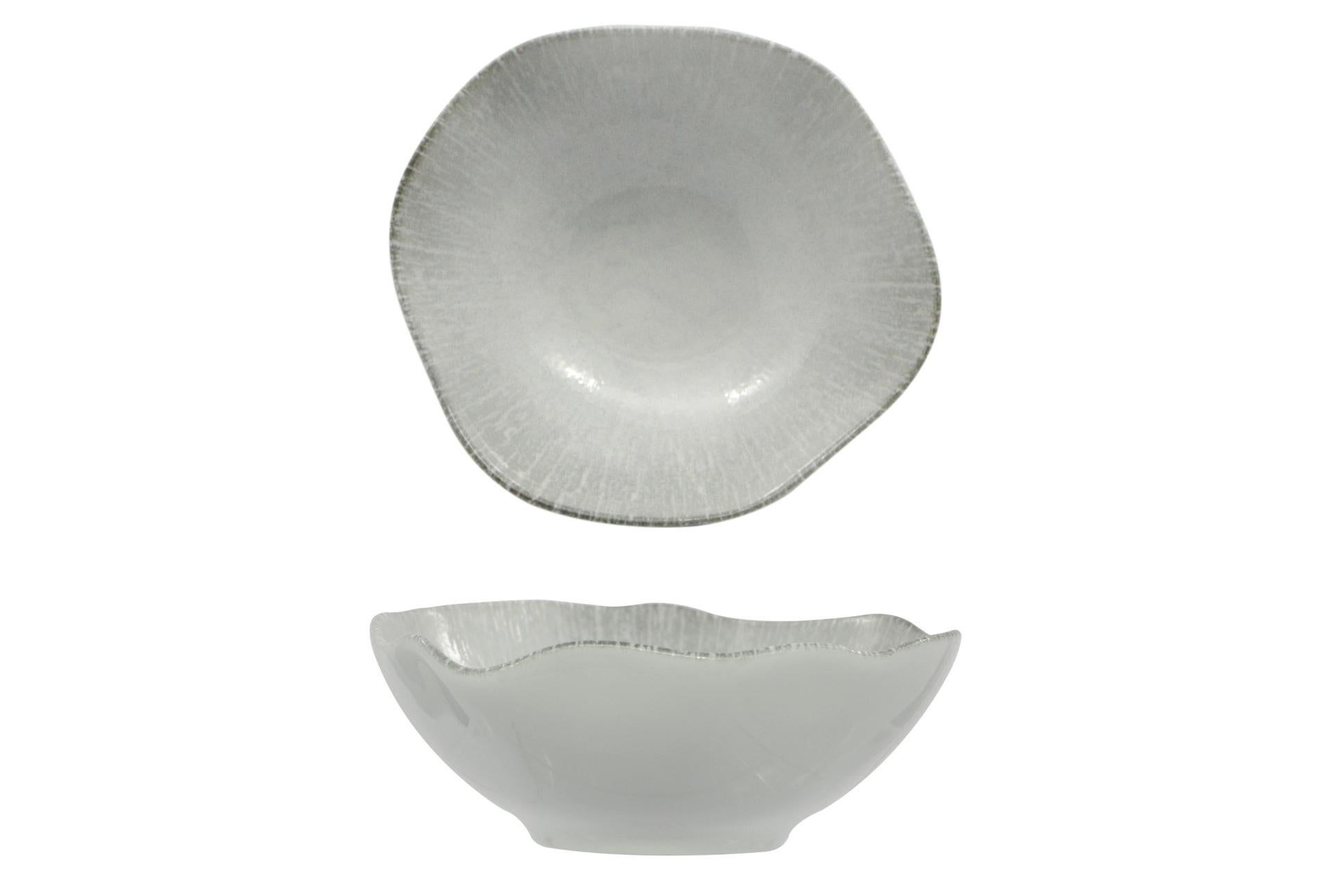 Lubiana Radius Coppetta Ø14 cm In Porcellana Decorata - Linea Moderna Tonalità Grigie - Set 12 Pz