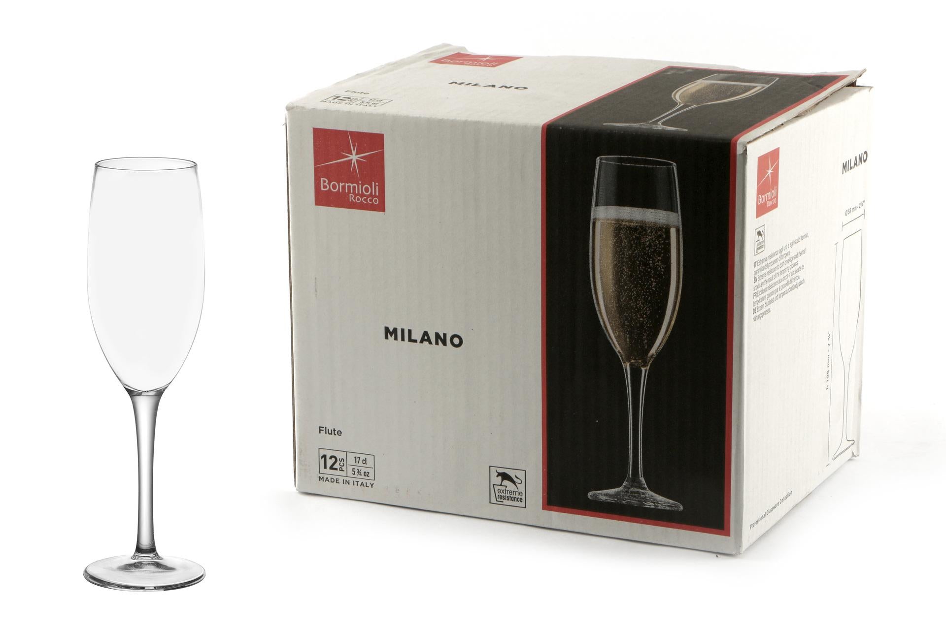 Bormioli Rocco Milano Set 12 Calici Flute 17 cl - H.19.6 cm In Vetro Temperato - Set 12 Pz 3