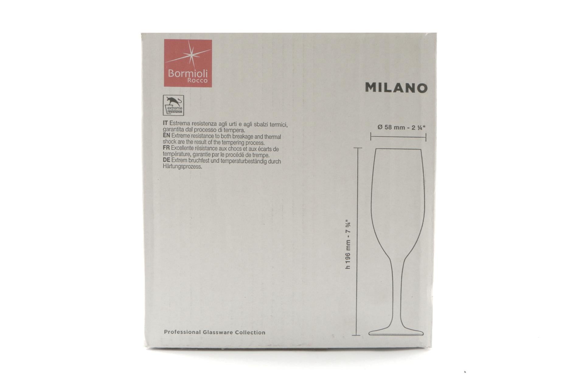 Bormioli Rocco Milano Set 12 Calici Flute 17 cl - H.19.6 cm In Vetro Temperato - Set 12 Pz 6