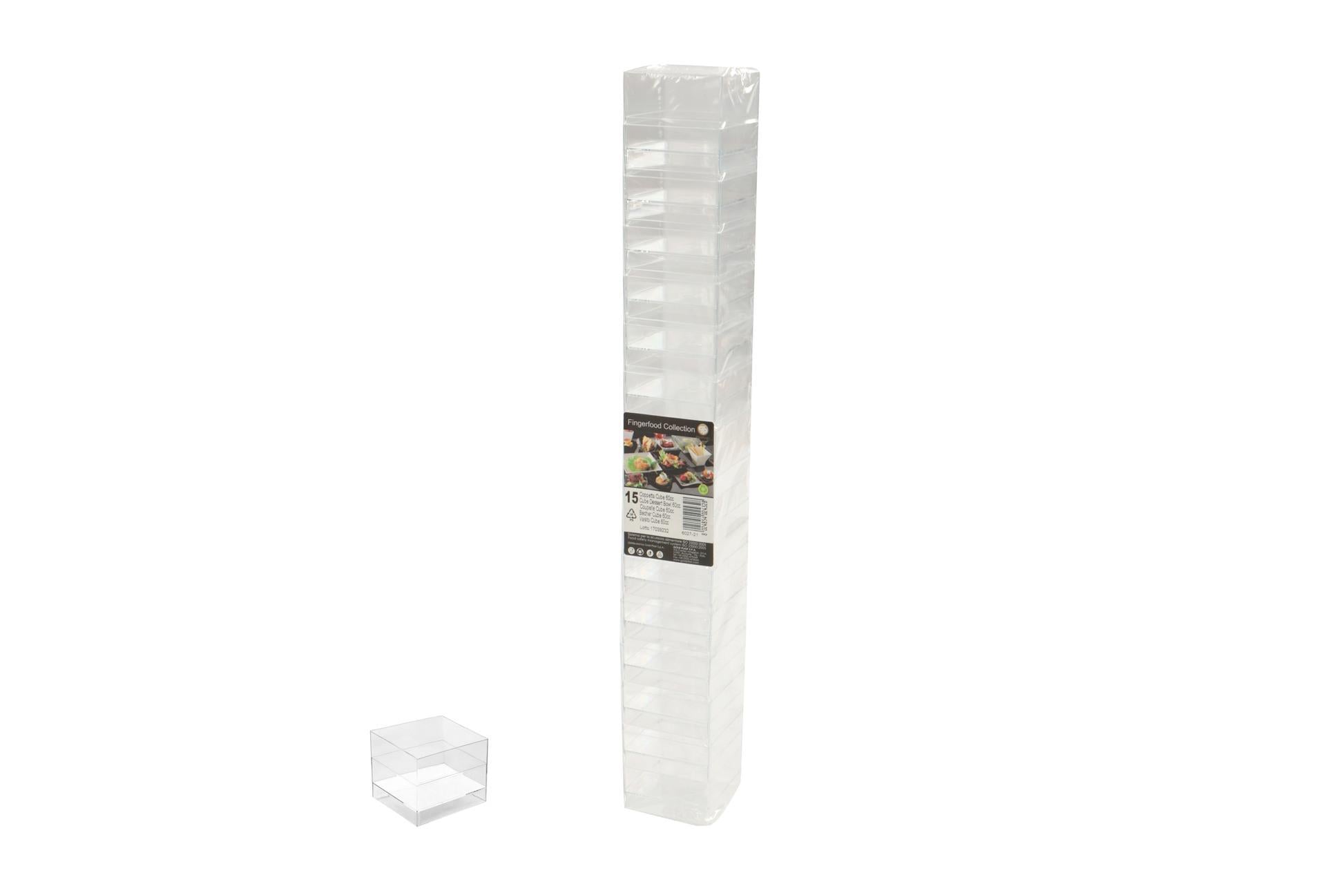 Gold Plast Cube Bicchiere 63 cc Trasparente - Confezione da 15 Pezzi - Set 15 Pz 3