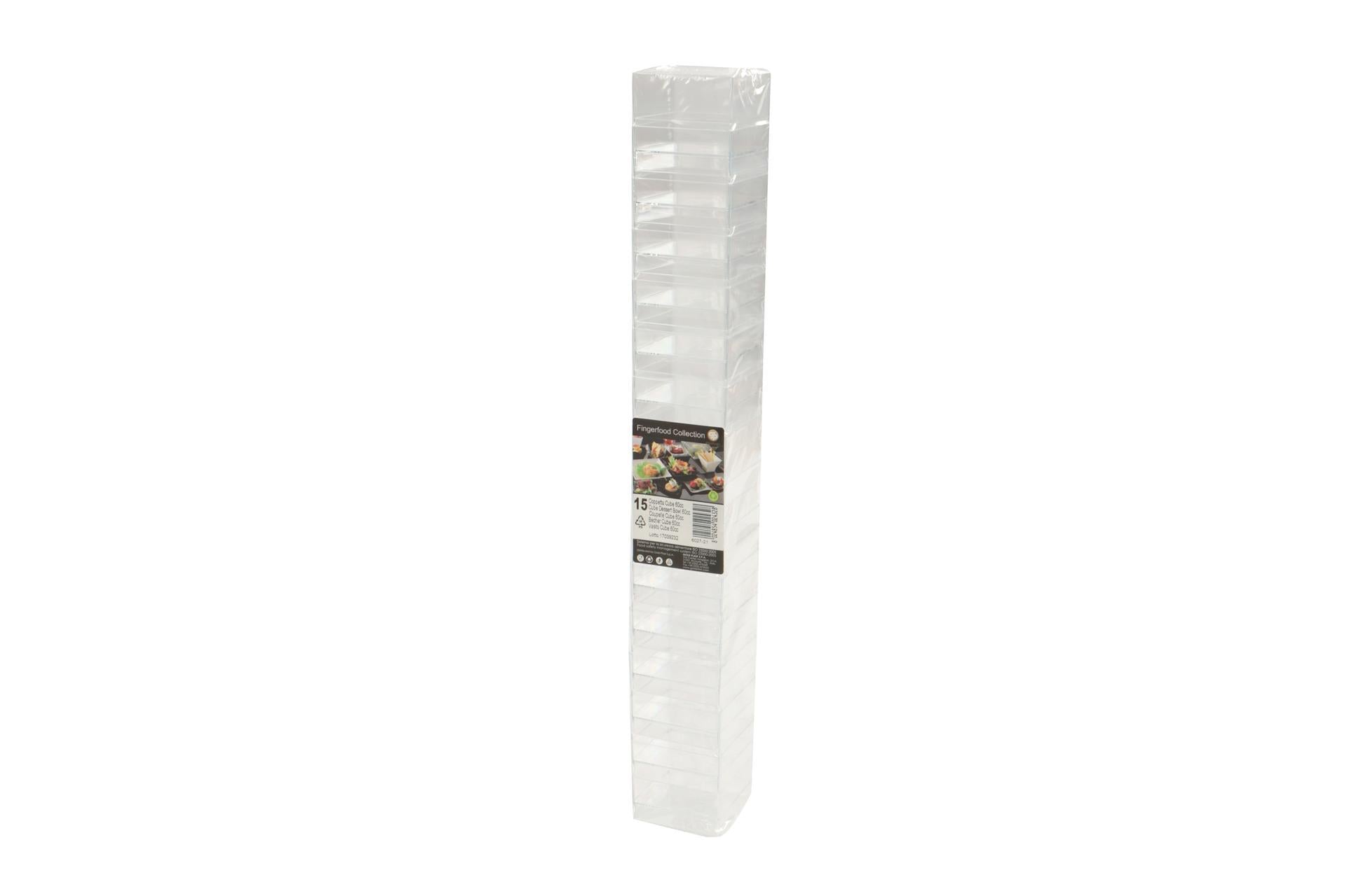 Gold Plast Cube Bicchiere 63 cc Trasparente - Confezione da 15 Pezzi - Set 15 Pz 4