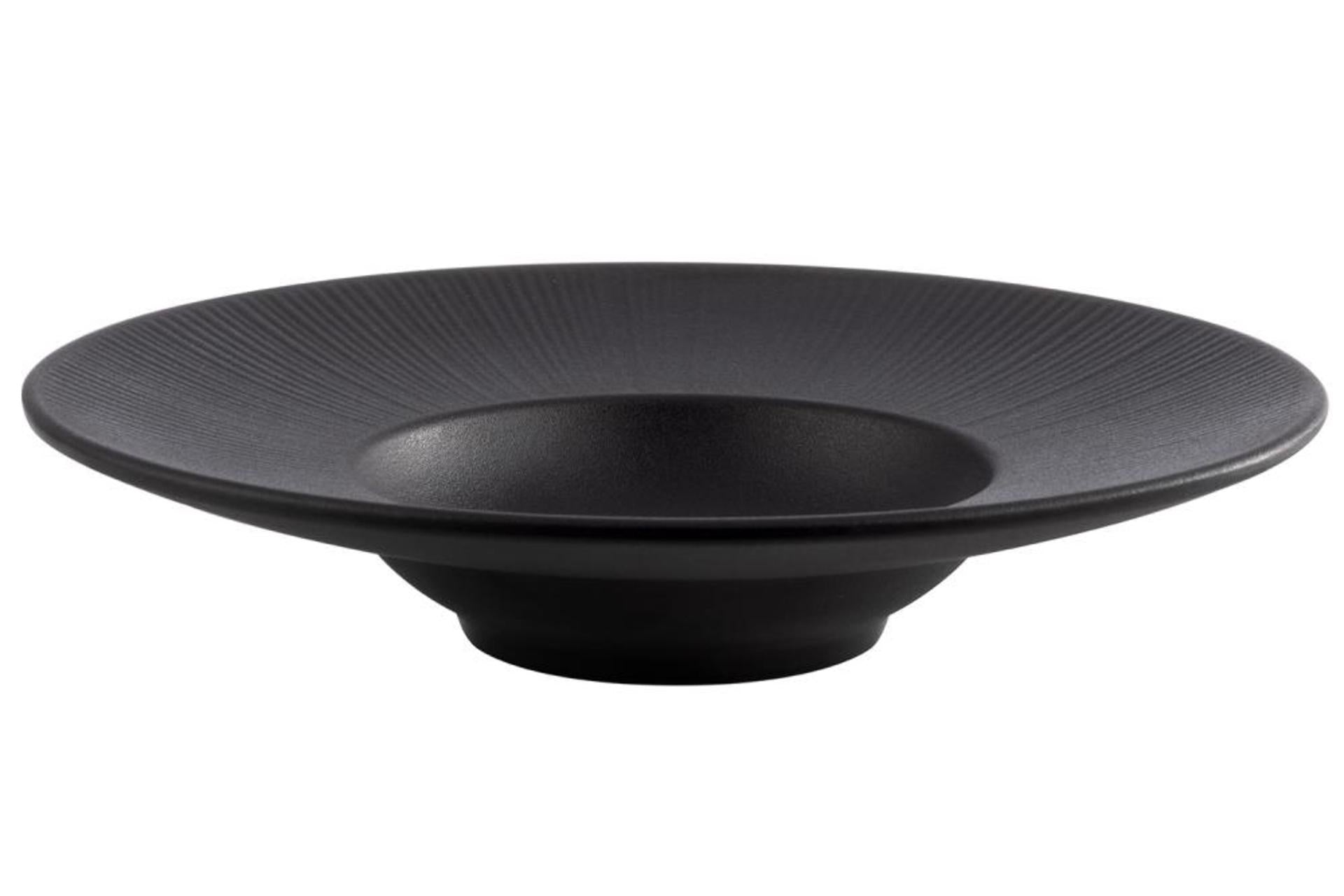 APS Piatto Pasta Bowl Nero H.6 cm - Ø29 cm In Melamina