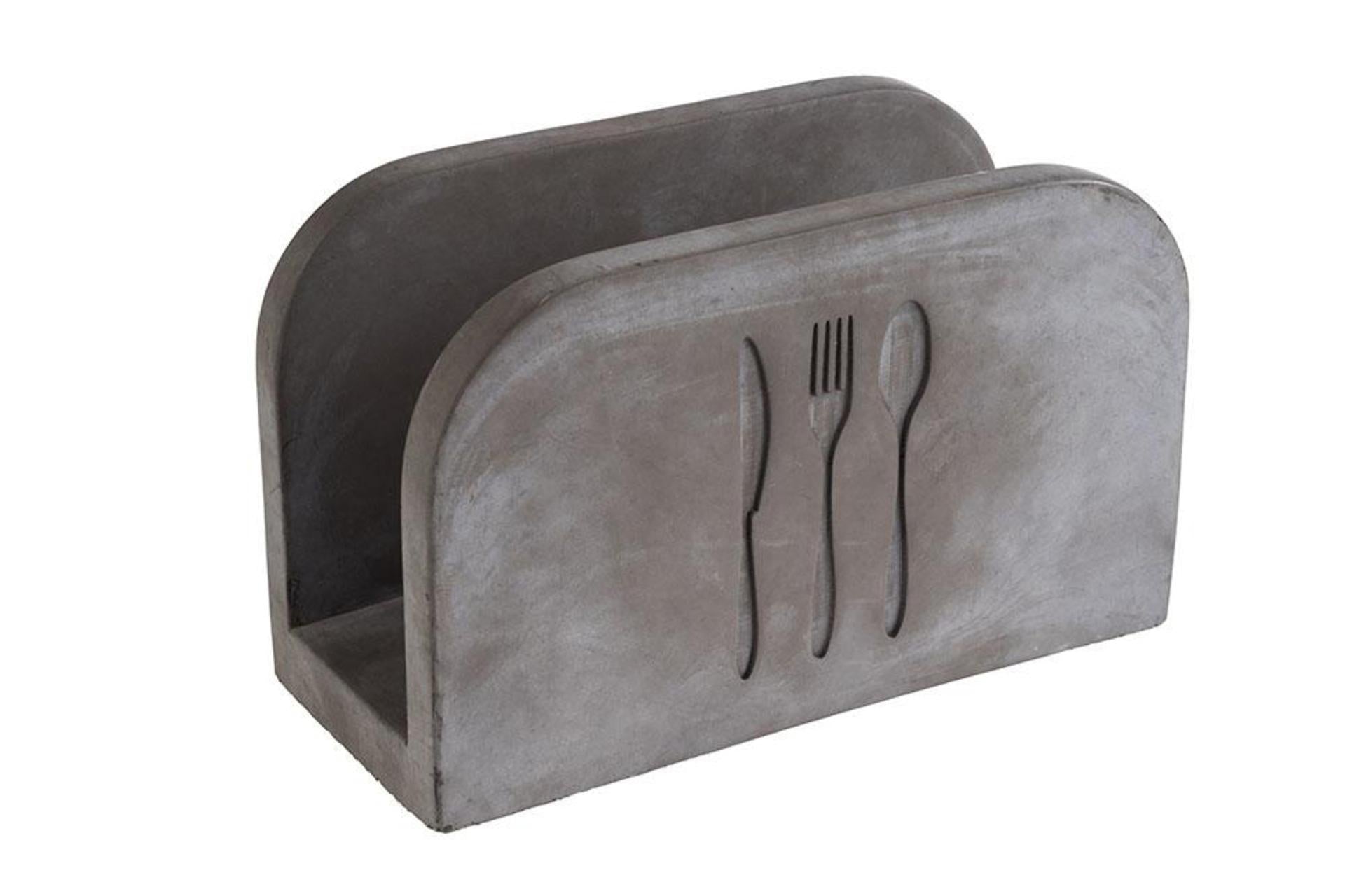 APS Element Portatovaglioli H.10 cm - 16 x 7.5 cm In Malta di Cemento Con Base Antigraffio