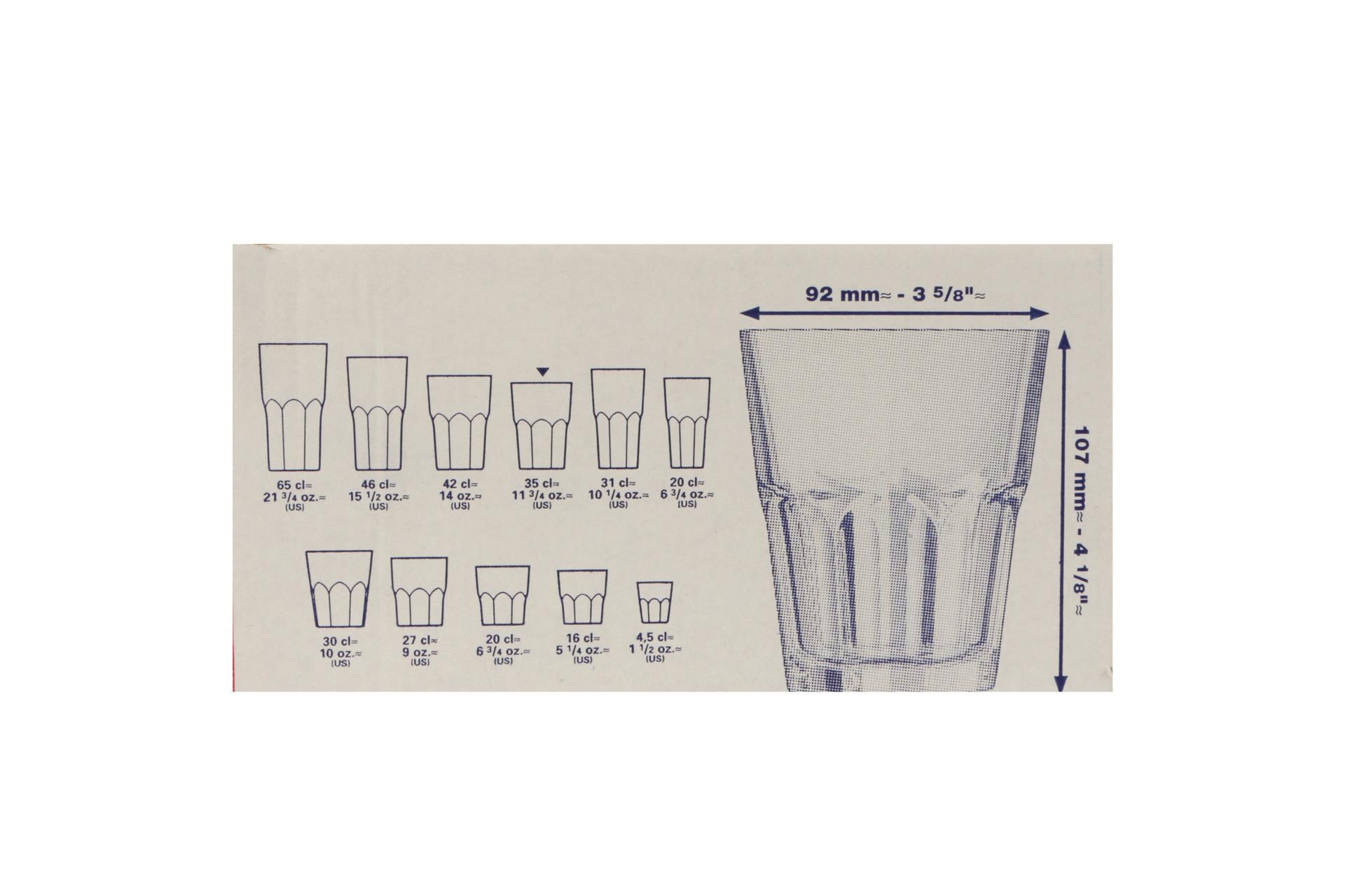 Arcoroc Granity New Bicchiere Basso 35 cl - H.107 mm Ø93 mm In Vetro Temperato - Set 6 Pz 5