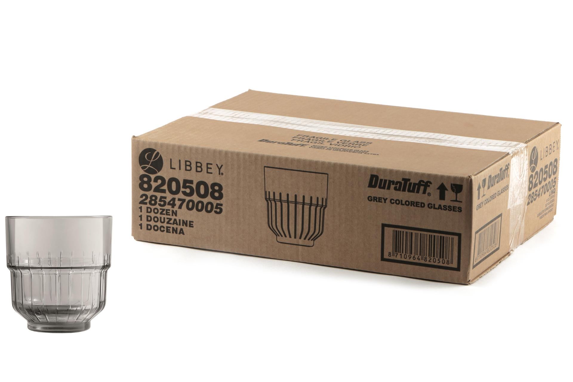 Bicchieri Temperati LinQ Fumé 35.5 cl - Set di 12 Bicchieri DOF Impilabili Colorati In Pasta - Set 12 Pz