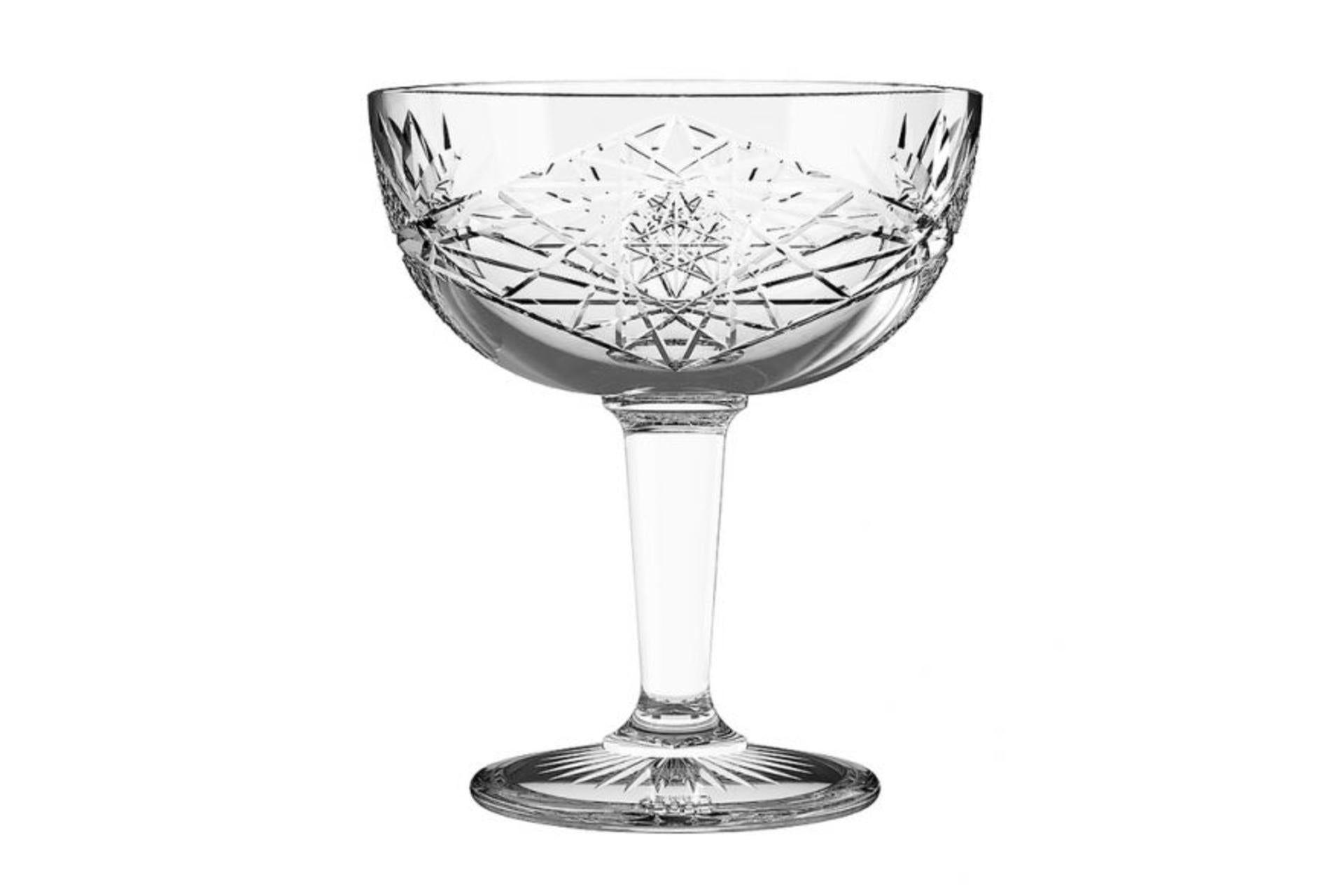 Hobstar Icon Coppa Cocktail 25 cl In Vetro Con Lavorazione Sfaccettata - Set 12 Pz