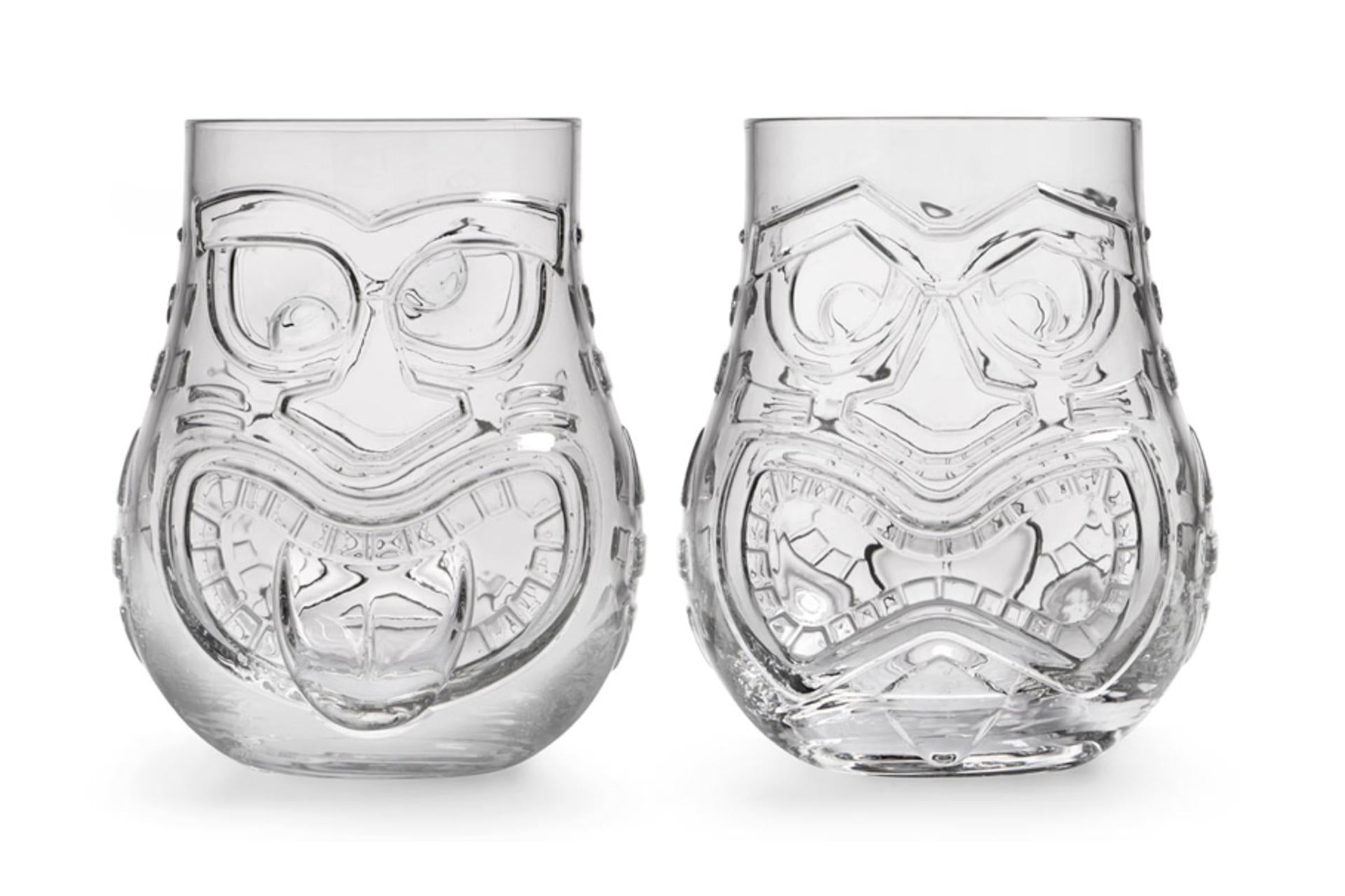 Bicchiere Tiki Split 47 cl In Vetro - Design Ispirato alle Divinità Maori - Set 12 Pz