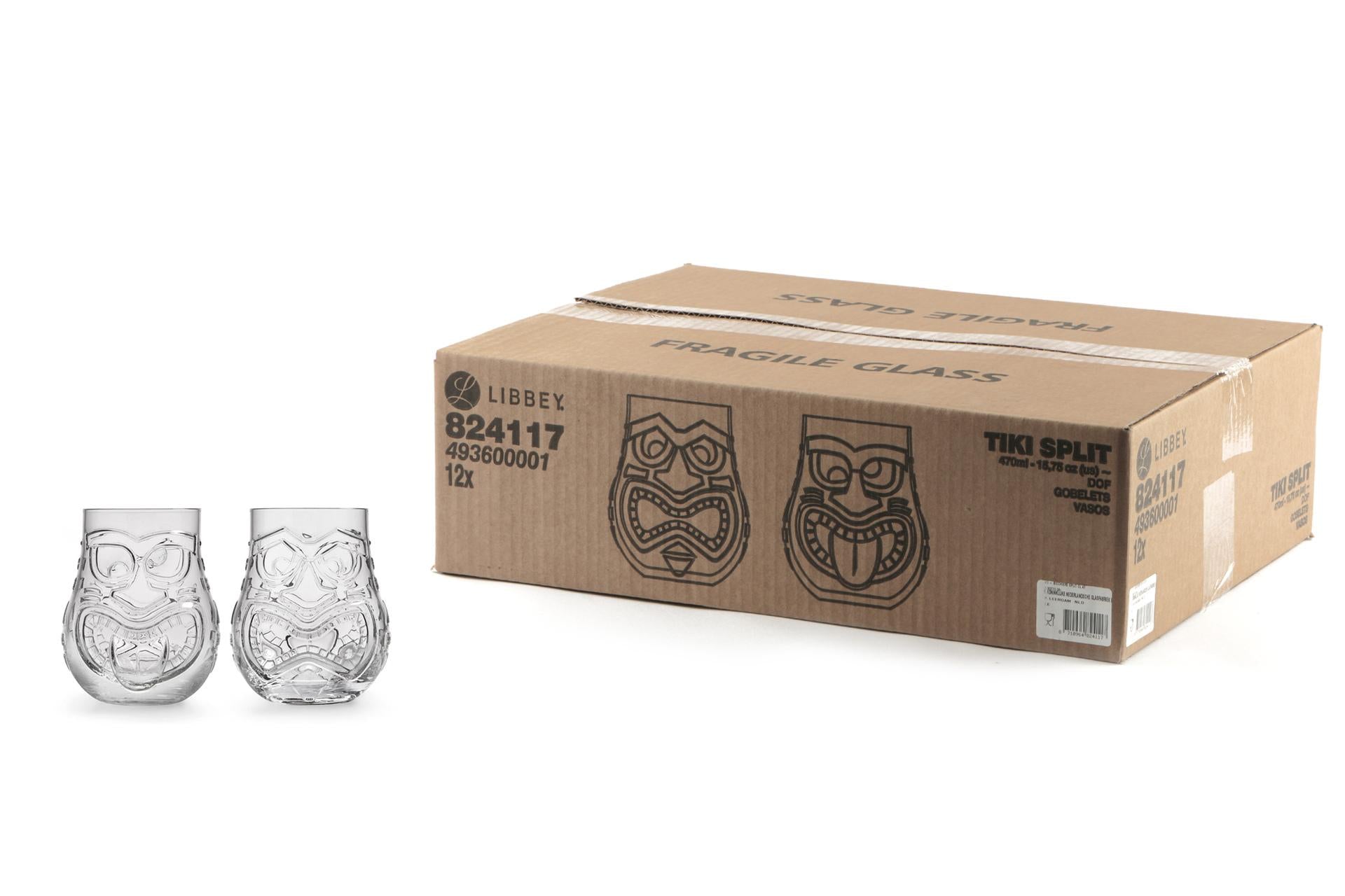Bicchiere Tiki Split 47 cl In Vetro - Design Ispirato alle Divinità Maori - Set 12 Pz 3