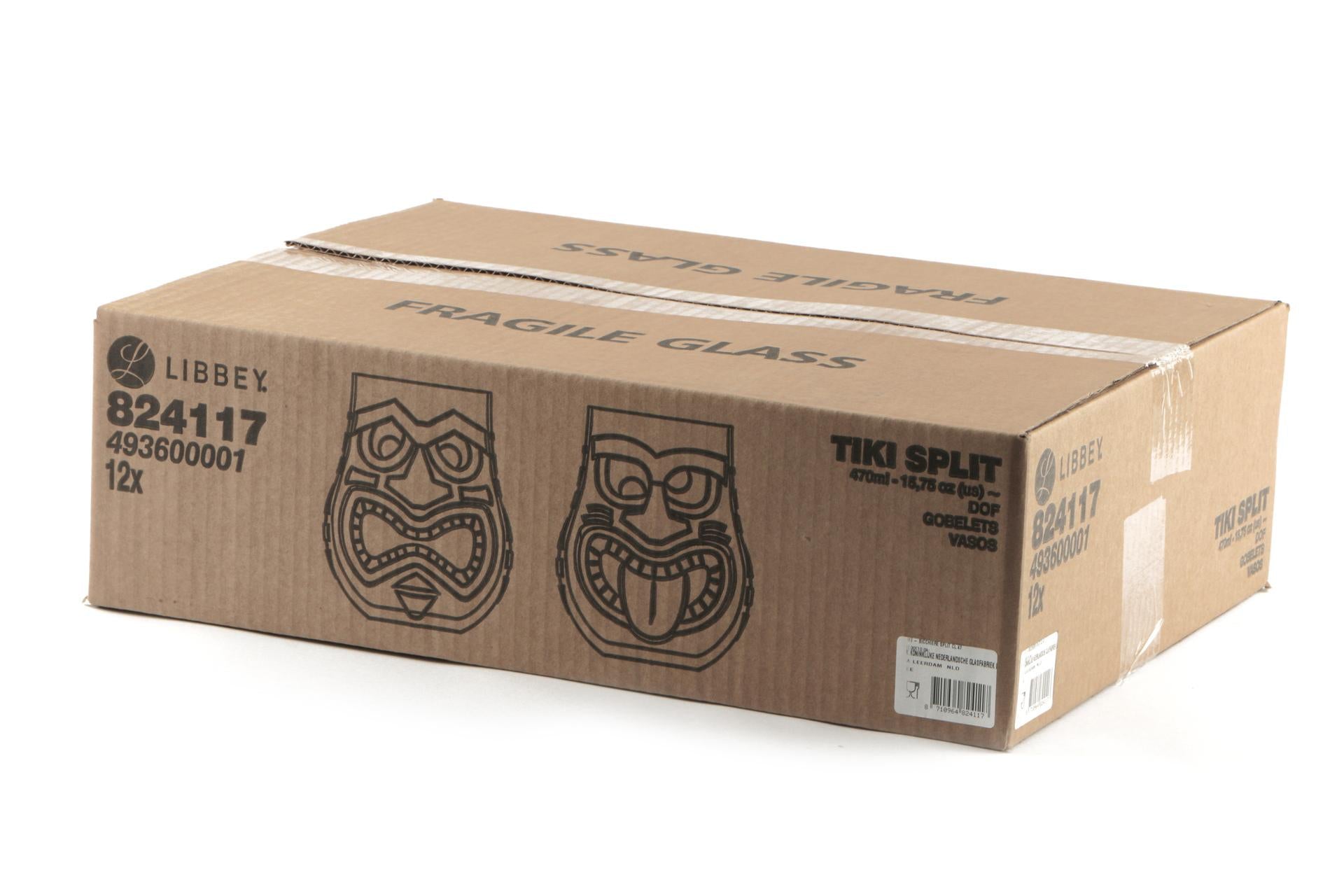Bicchiere Tiki Split 47 cl In Vetro - Design Ispirato alle Divinità Maori - Set 12 Pz 4