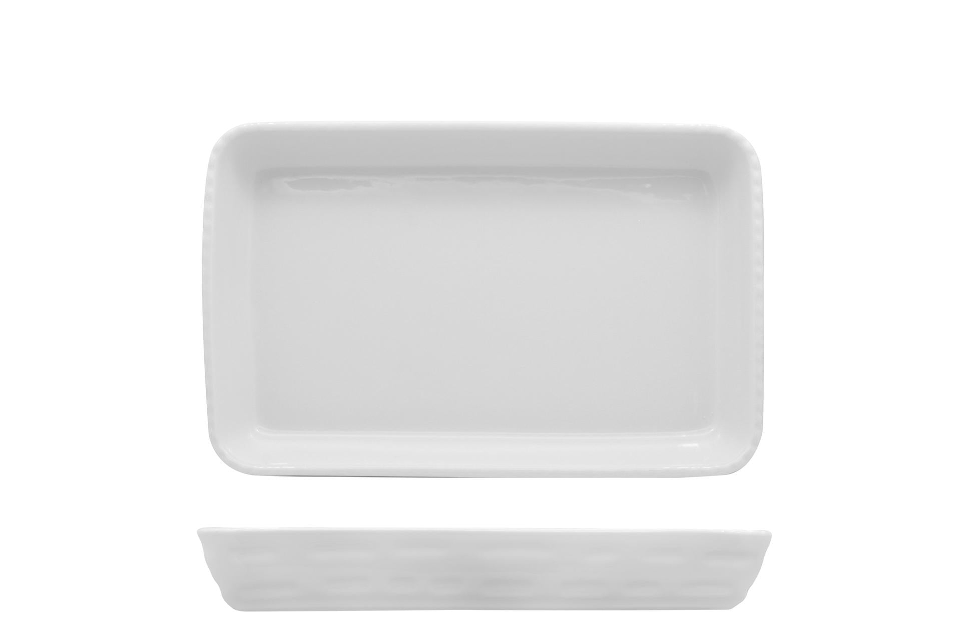 Manifattura Porcellane Saronno Pirofila Cordonata Rettangolare 40 x 26 cm - H.5.5 cm In Porcellana