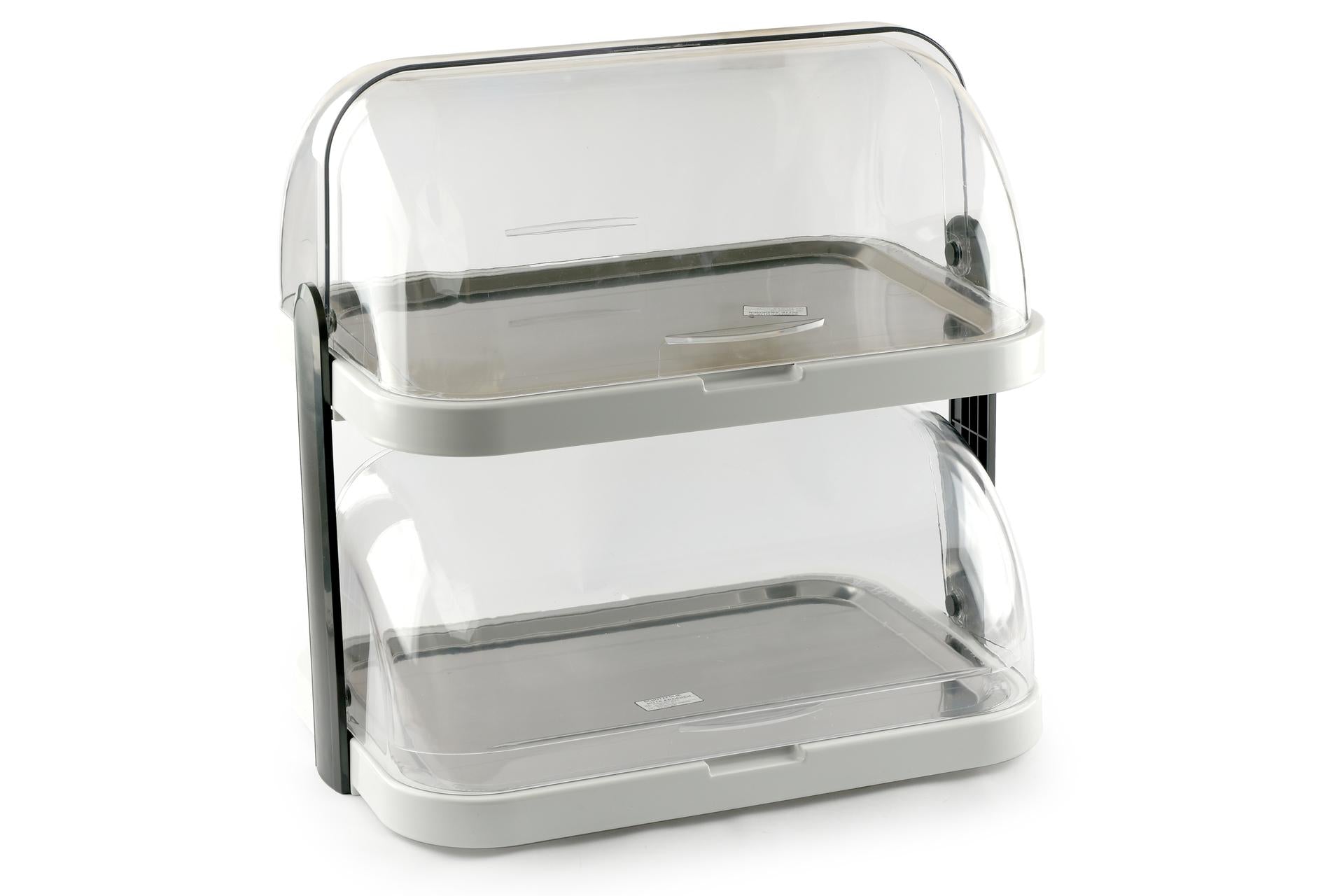 APS Vetrina Doppia Refrigerata Inox Bianco - 44 x 32 x H.44 cm Con Rolltop Trasparente 3