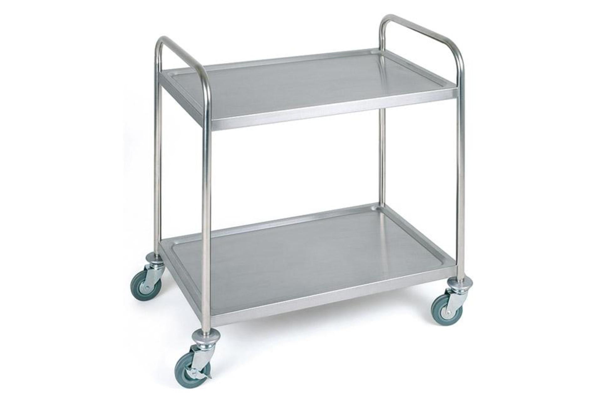 APS Carrello di Servizio In Acciaio 91 x 59 x H.93 cm Con 2 Vassoi