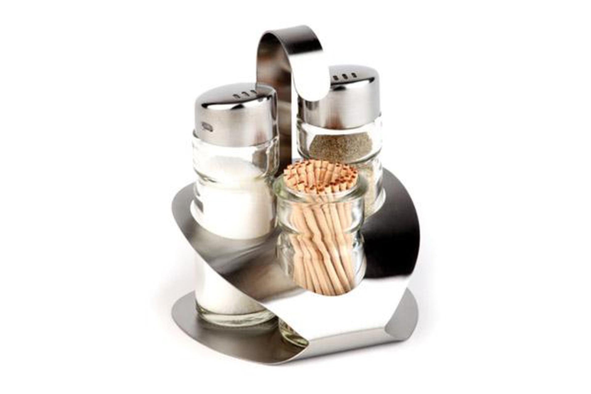 APS Set Sale, Pepe e Stuzzicadenti Inox-Vetro - 9.2 x 8.5 x H11.5 cm