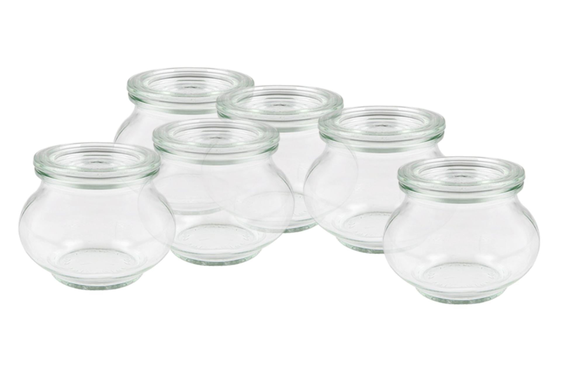 Weck Set 6 Vasetti 560 ml Con Coperchio Ø80 mm - Per Conserve e Vaso-Cottura - Set 6 Pz
