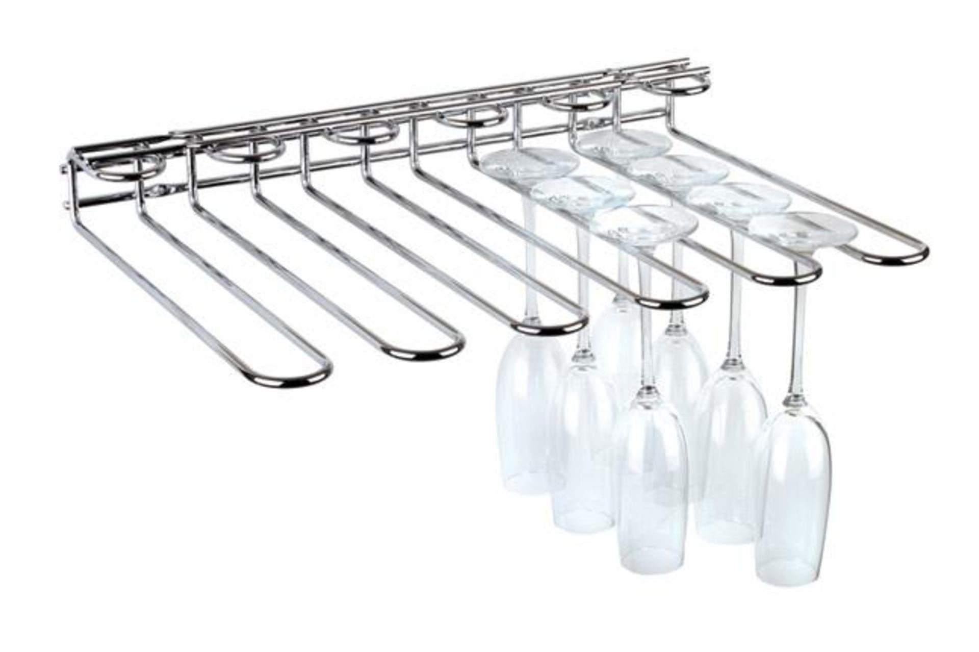 APS Rastrelliera Porta Calici H.6 cm - 45 x 32 cm In Metallo Grigio Per 20 Calici