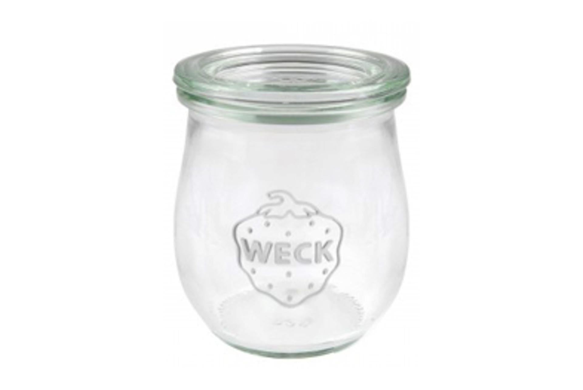 Weck Tulipe Set 12 Vasetti 220 ml Con Coperchio Ø60 - Design Versatile per Conservare e Decorare - Set 12 Pz