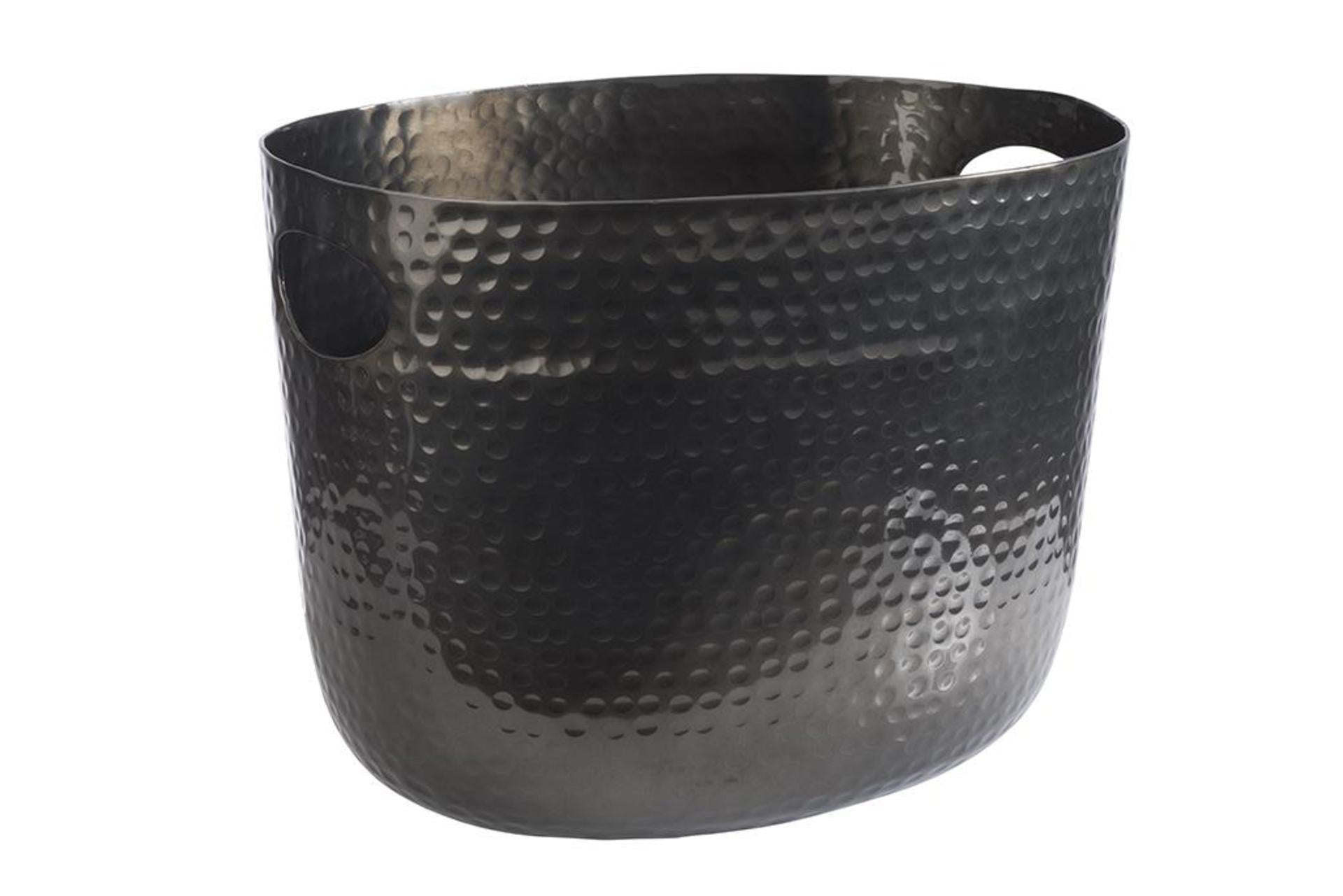 APS Glacette 7L - 30 x 23,5 x H.23 cm In Alluminio Martellato Color Antracite