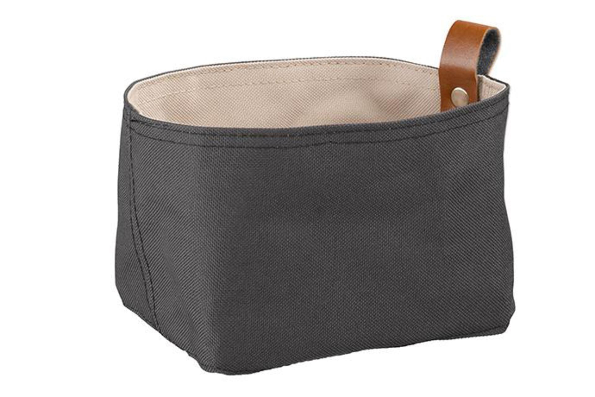 APS Cestino Pane Rettangolare 19x11xH.10.5 cm In Tessuto Sintetico Beige-Grigio