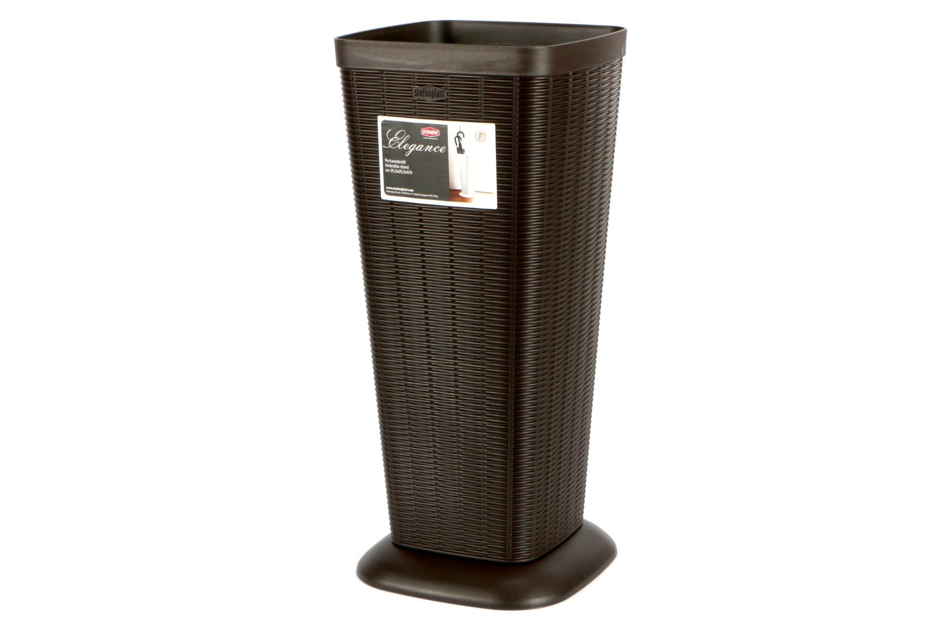Stefanplast Elegance Portaombrelli Moka H.57 cm - 25 x 25 cm In Finitura Midollino