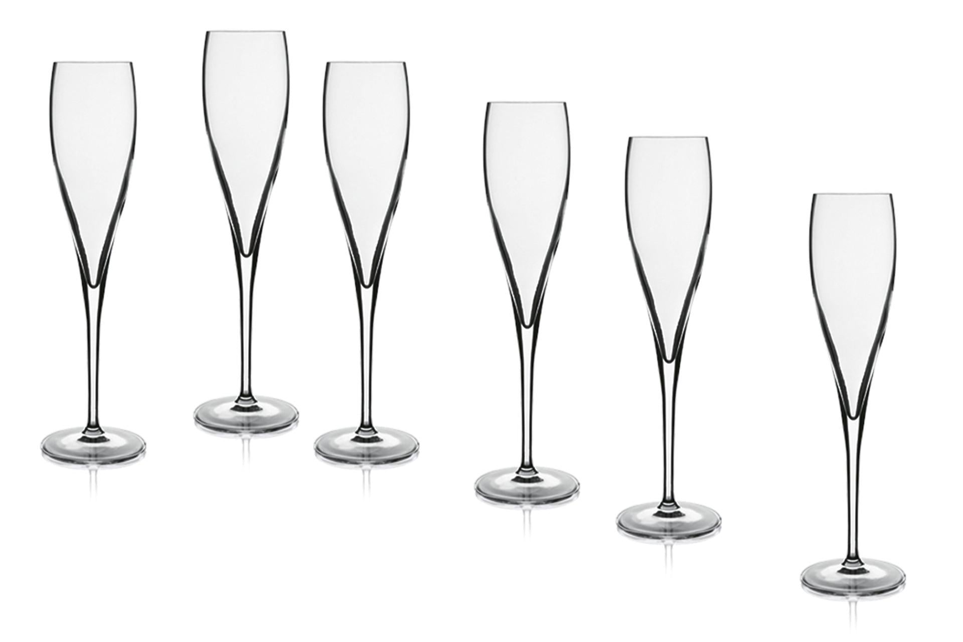 Bormioli Luigi Vinoteque Set 6 Calici Perlage 17.5 cl In Vetro Sonoro Superiore Per Vini Spumanti - Set 6 Pz