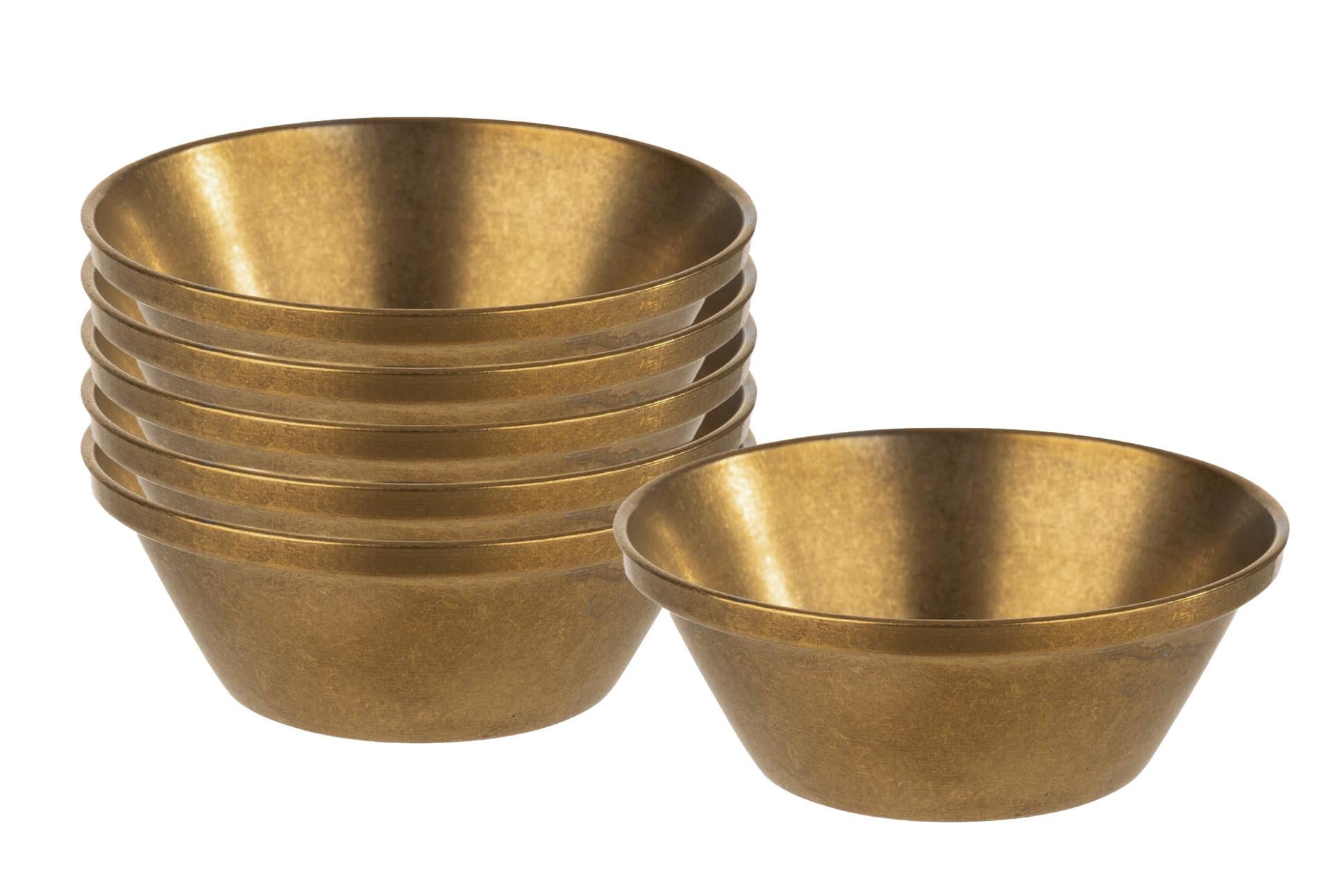 APS Set 6 Coppette Inox Gold Ø6 cm - H.2.5 cm 40 ml - Set 6 Pz