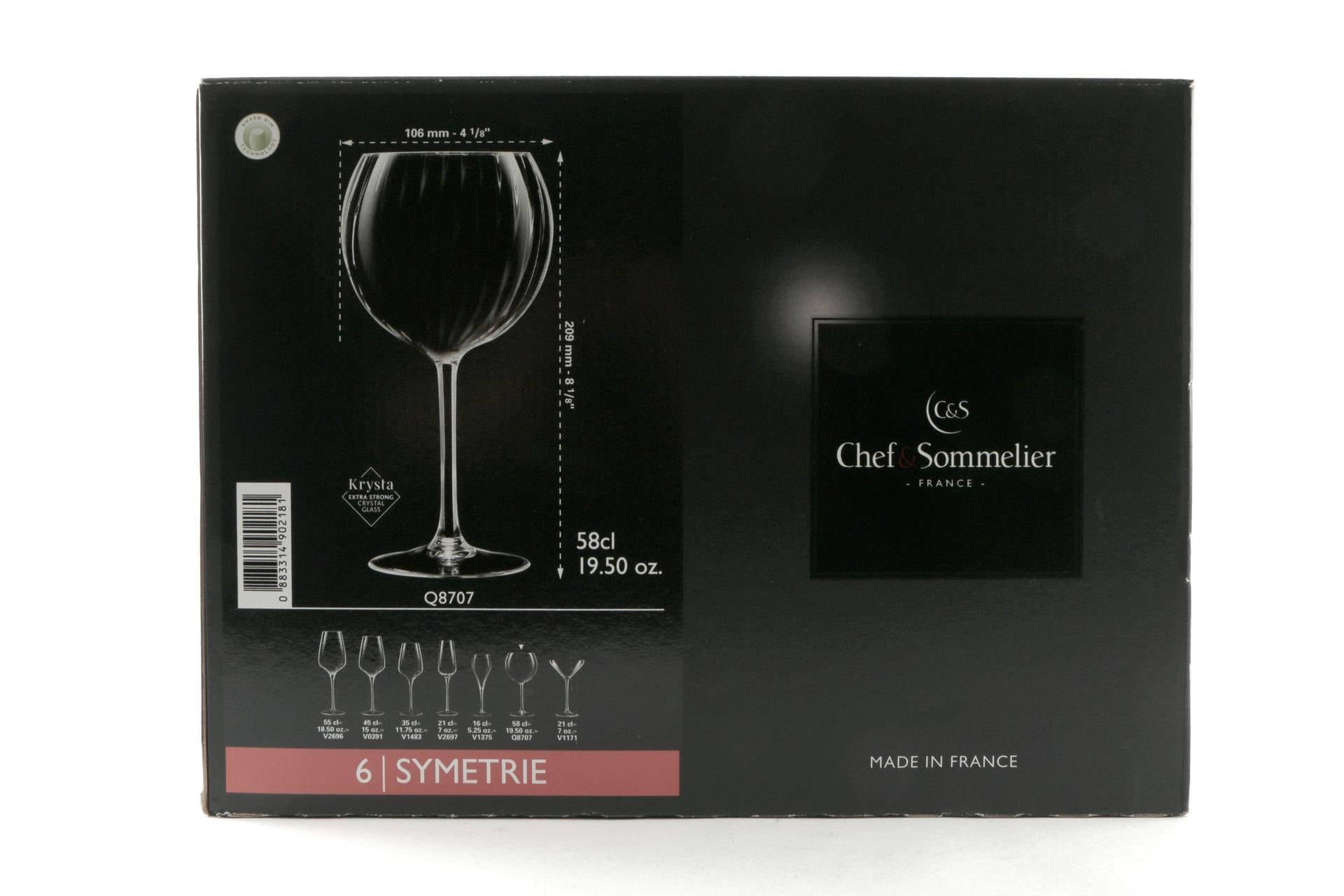 Arcoroc Symetrie Calice Gin 58 cl - H 20,9 cm In Vetro Con Linee Verticali - Set 6 Pz 6