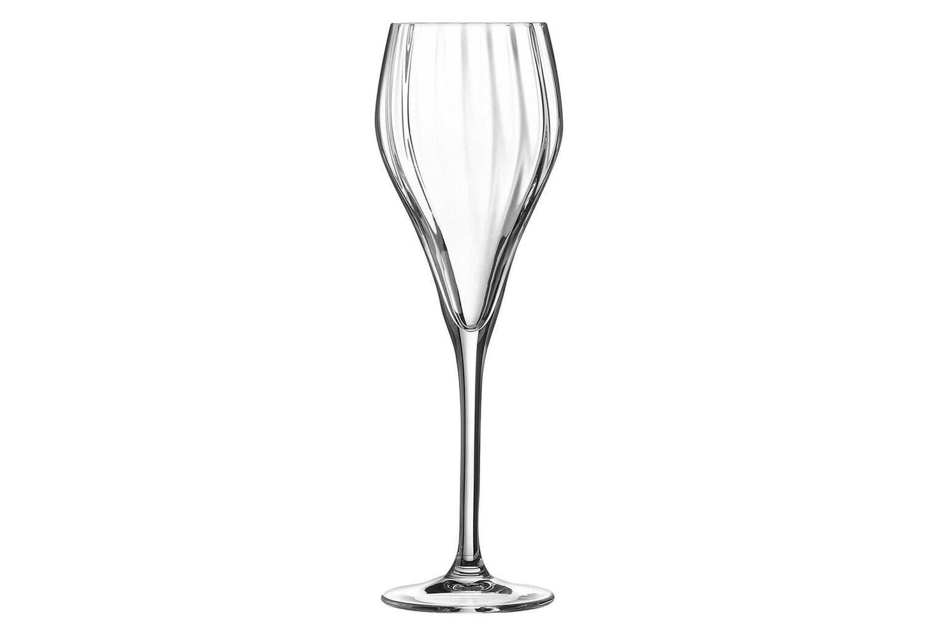 Arcoroc Symetrie Calice Flute 16 cl - Bicchiere da Vino Con Linee Verticali - Set 6 Pz