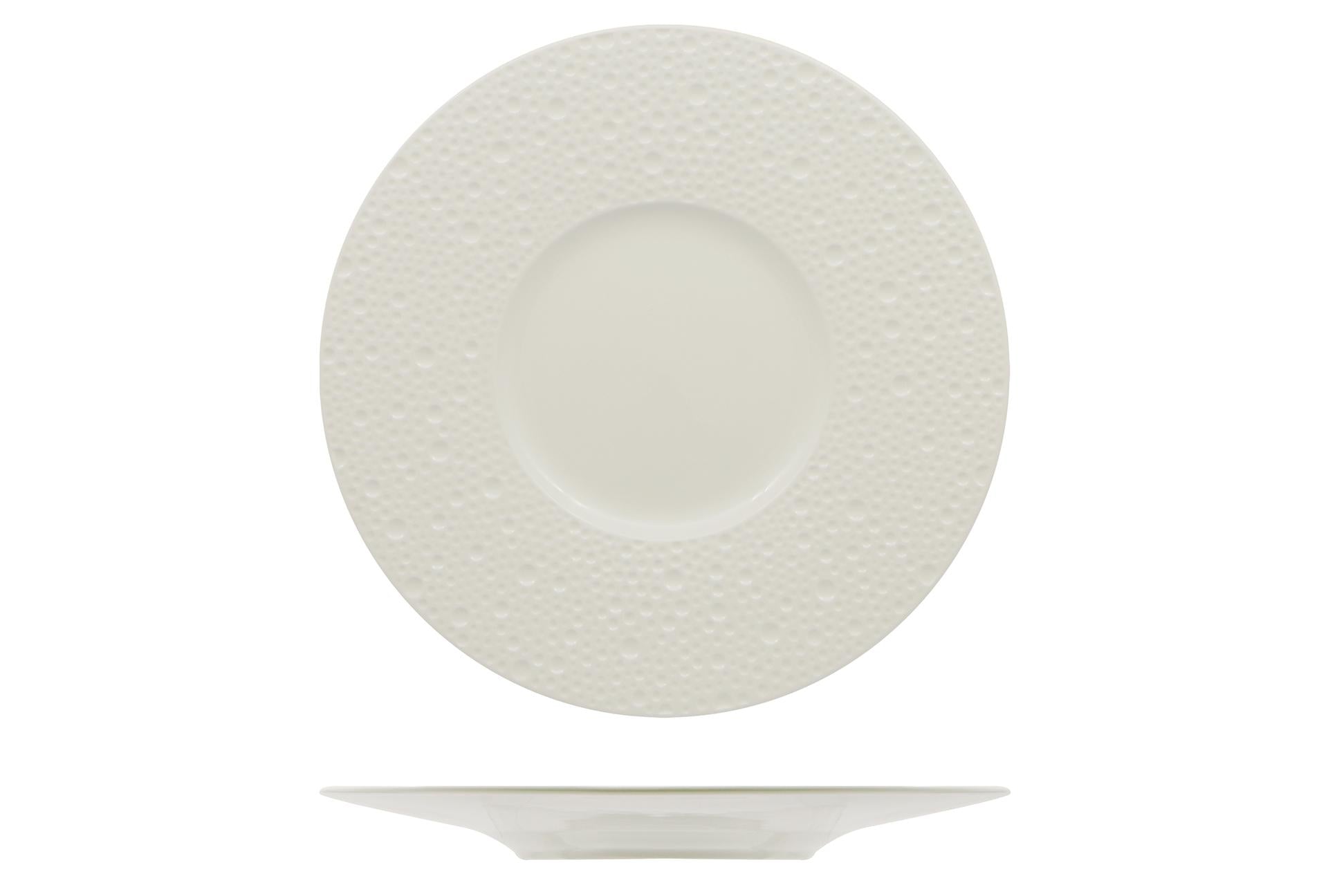 Import Tavola Professional Deva Piatto Piano Gourmet Ø28 cm In Porcellana Alluminica Bianca - Set 4 Pz