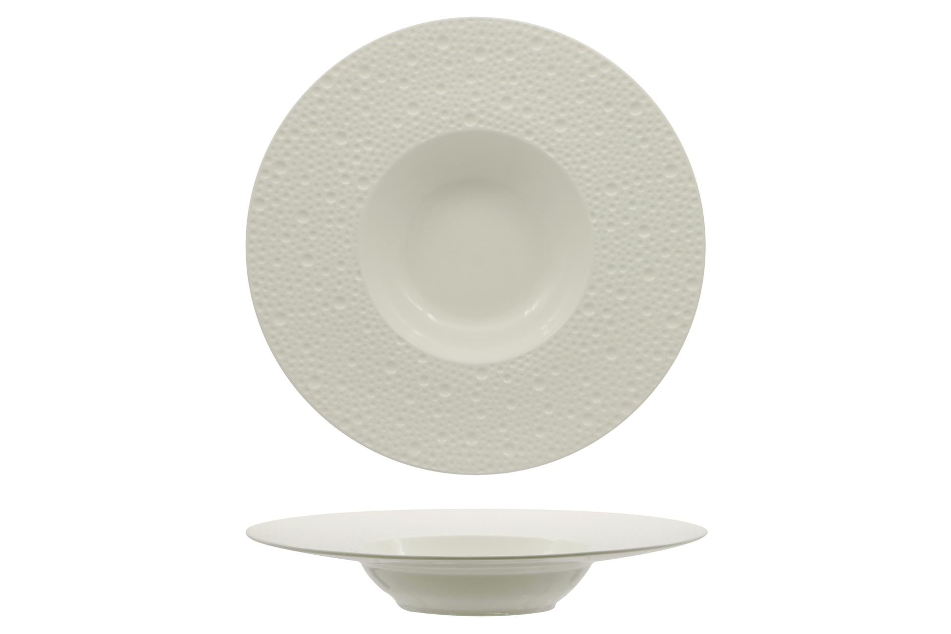 Import Tavola Professional Deva Bianco Pasta Bowl Ø23.2 cm - H.5.1 cm In Porcellana Alluminica Bianca - Set 6 Pz