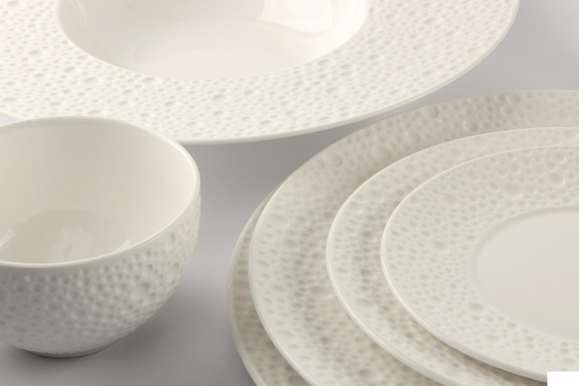 Import Tavola Professional Deva Piatto Nordic Ø22 cm - H.2.3 cm In Porcellana Alluminica Bianca - Set 6 Pz