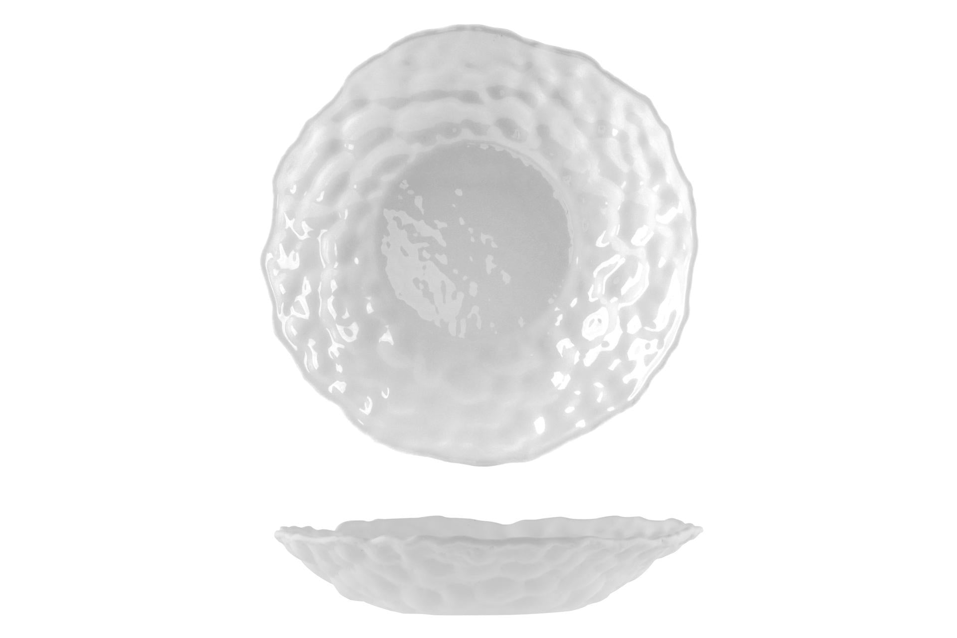 Import Tavola Professional Magma Coppa Ø26.5 cm - H.6 cm In Vetro Bianco Matt Interno Lucido Made in Italy - Set 4 Pz