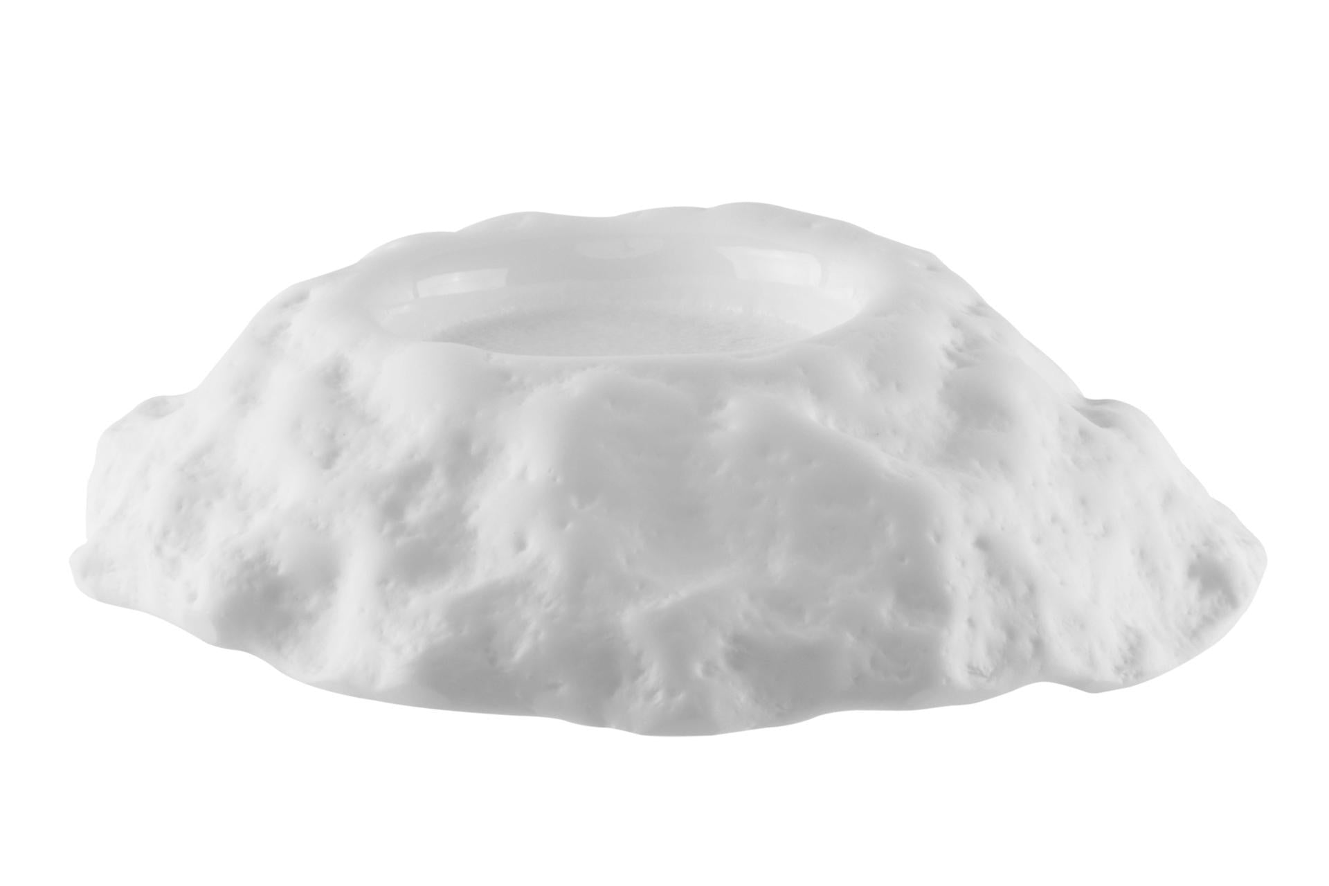 Import Tavola Professional Kratere Piatto Ø22 cm - H.5.5 cm Bianco Matt Interno Lucido In Vetro Soffiato Made in Italy - Set 6 Pz