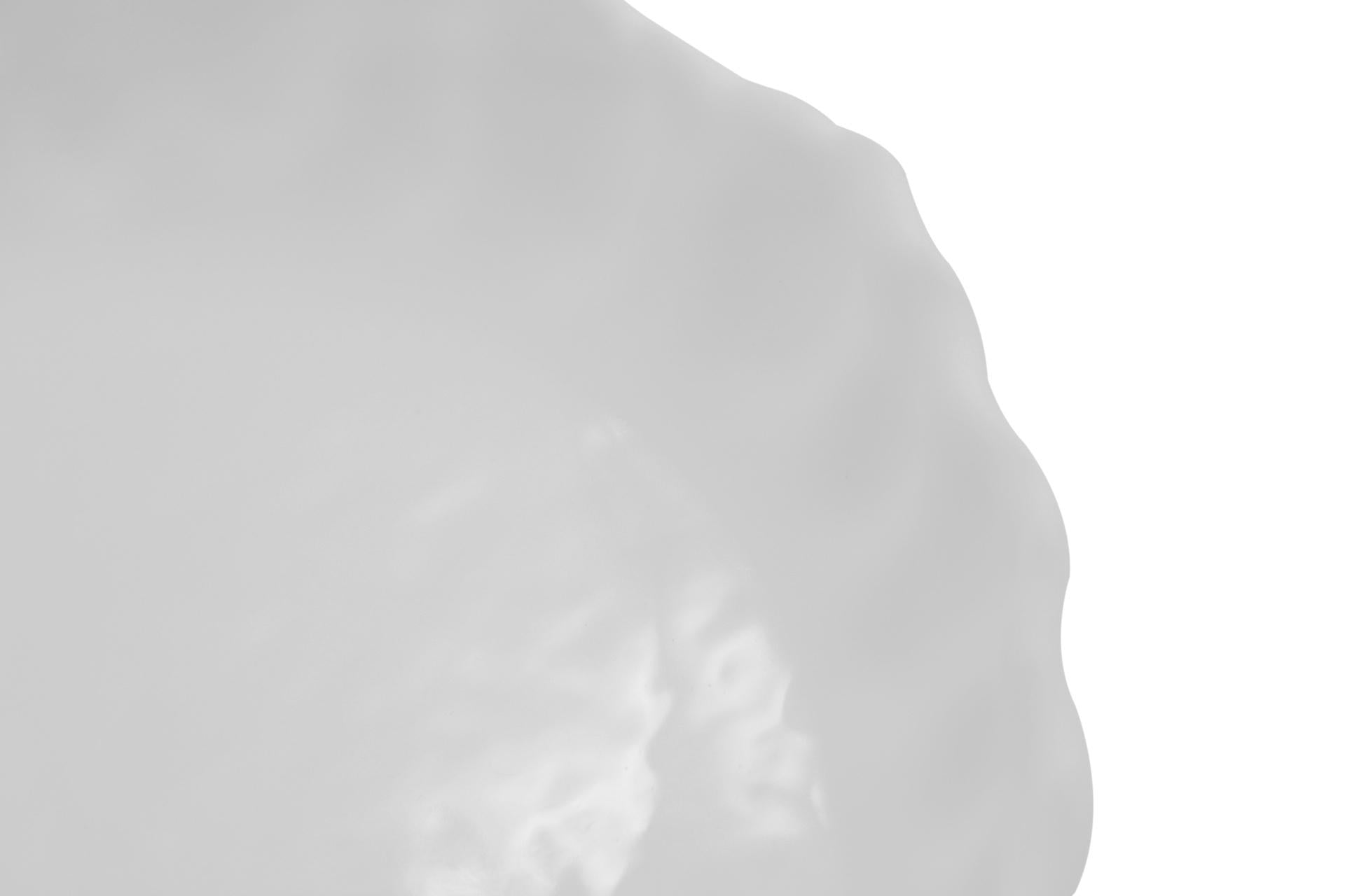 Import Tavola Professional Magma Piatto Ø30 cm - H4.5 cm Bianco Matt Interno Lucido In Vetro Soffiato e Dipinto a Mano - Set 4 Pz