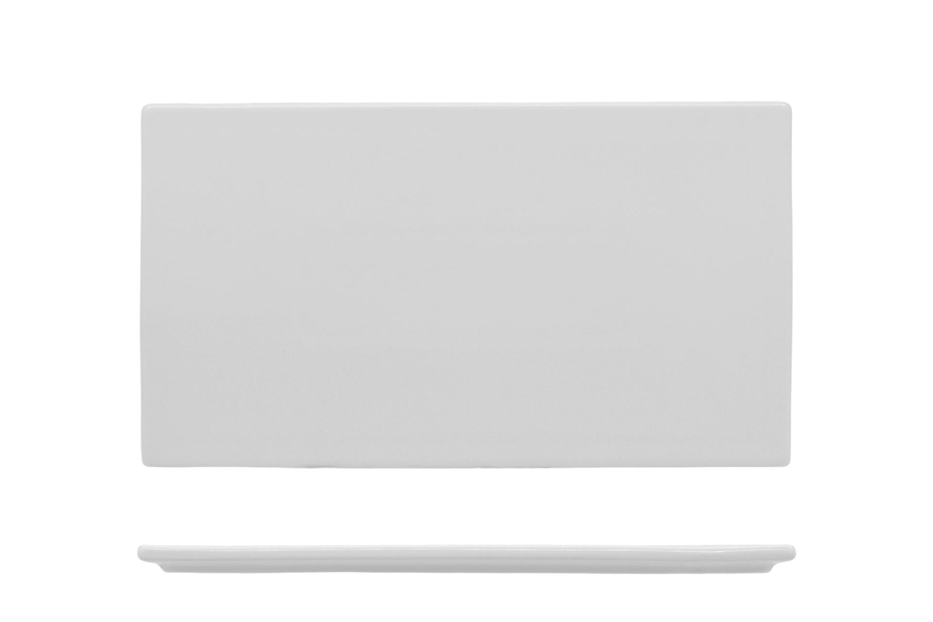 Import Tavola Professional Planko Base Gourmet Rettangolare 30.8 x 17.6 x 1.1 cm In Porcellana Alluminica Bianca