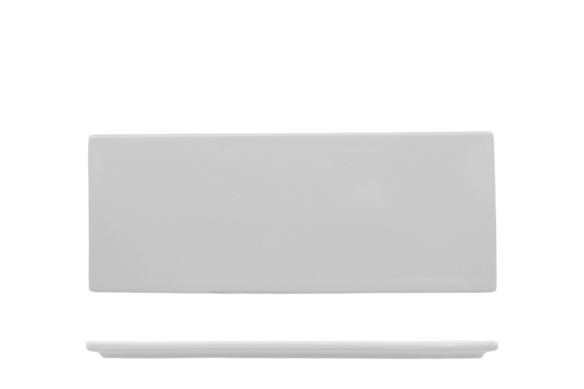 Import Tavola Professional Planko Base Gourmet Rettangolare 35.6 x 14.4 x 1.1 cm In Porcellana Alluminica Bianca
