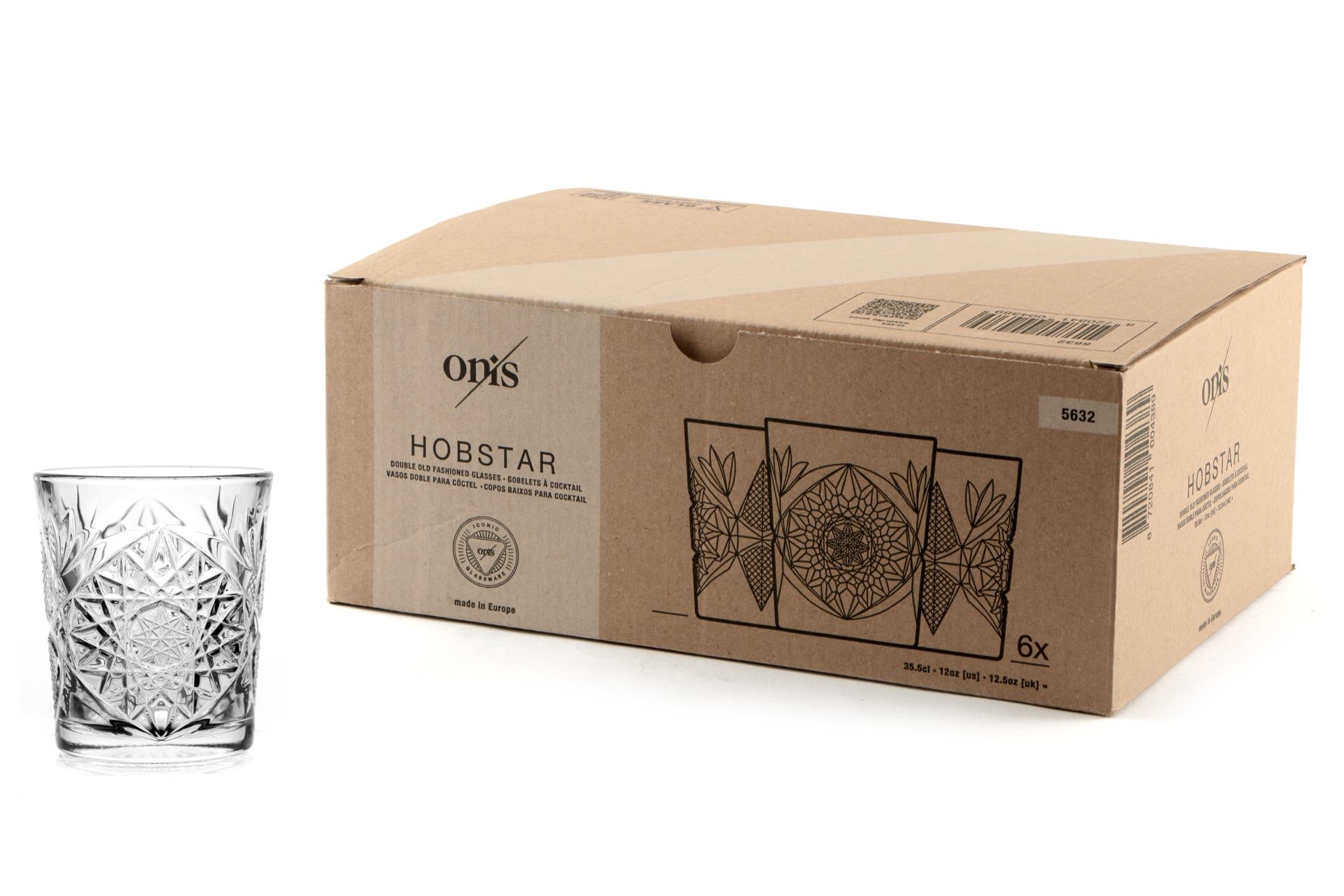Hobstar Icon Set 6 Bicchieri DOF 35.5 cl - Linea Raffinata In Vetro Con Lavorazione Sfaccettata - Set 6 Pz 6