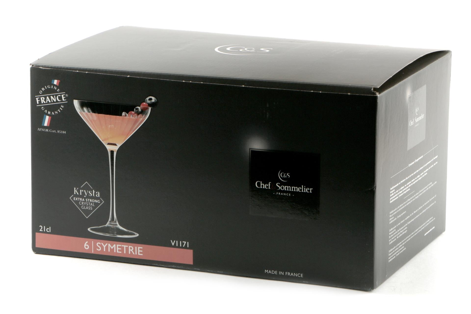 Arcoroc Symetrie Calice Martini 21 cl - H.17.9 cm In Vetro Con Linee Verticali - Set 6 Pz 3