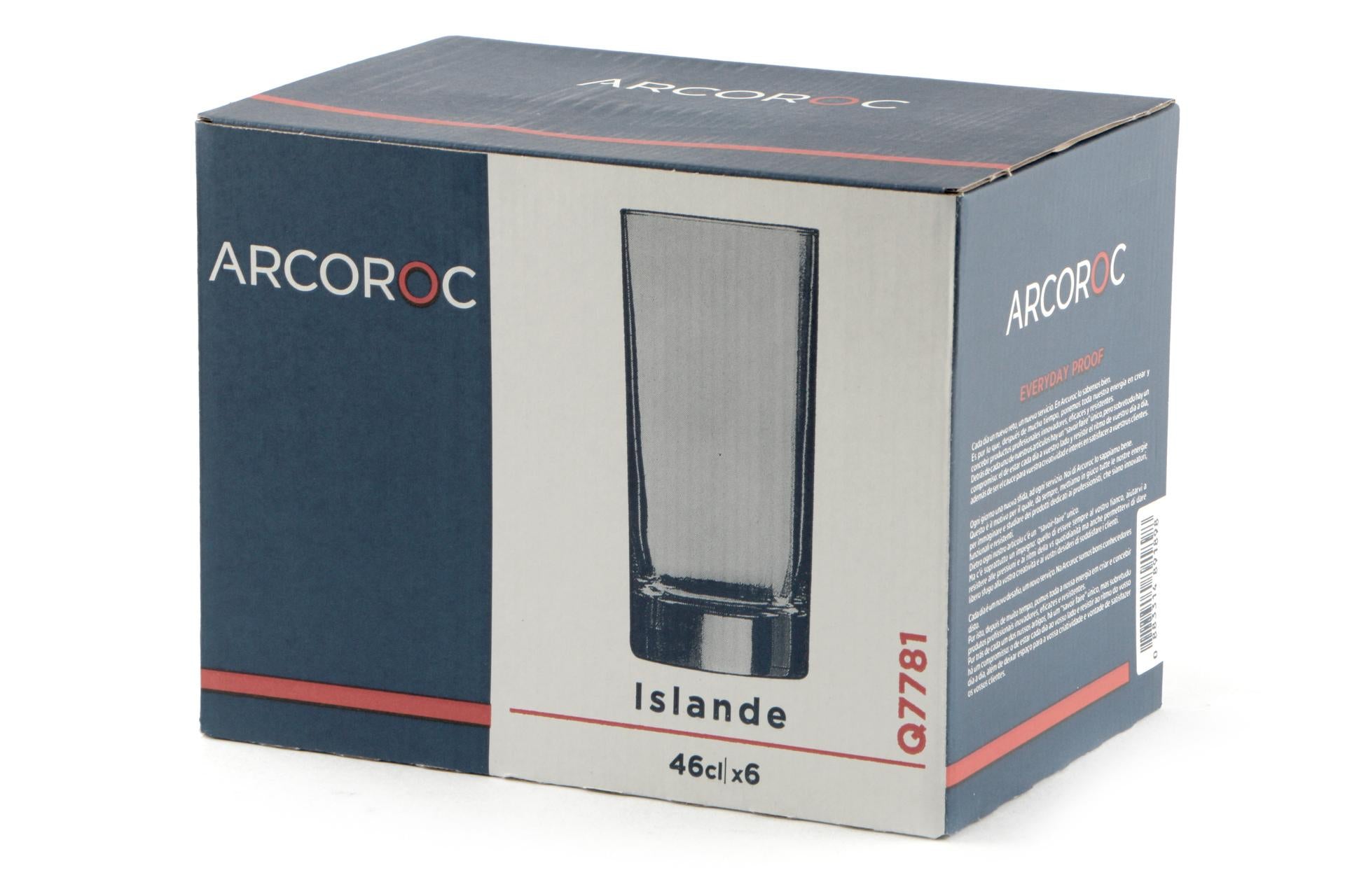 Arcoroc Islande New Bicchiere 46 cl - H.15.8 cm Ø7.4 cm In Vetro Extra Trasparente Per Cocktail e Long Drinks - Set 6 Pz 4