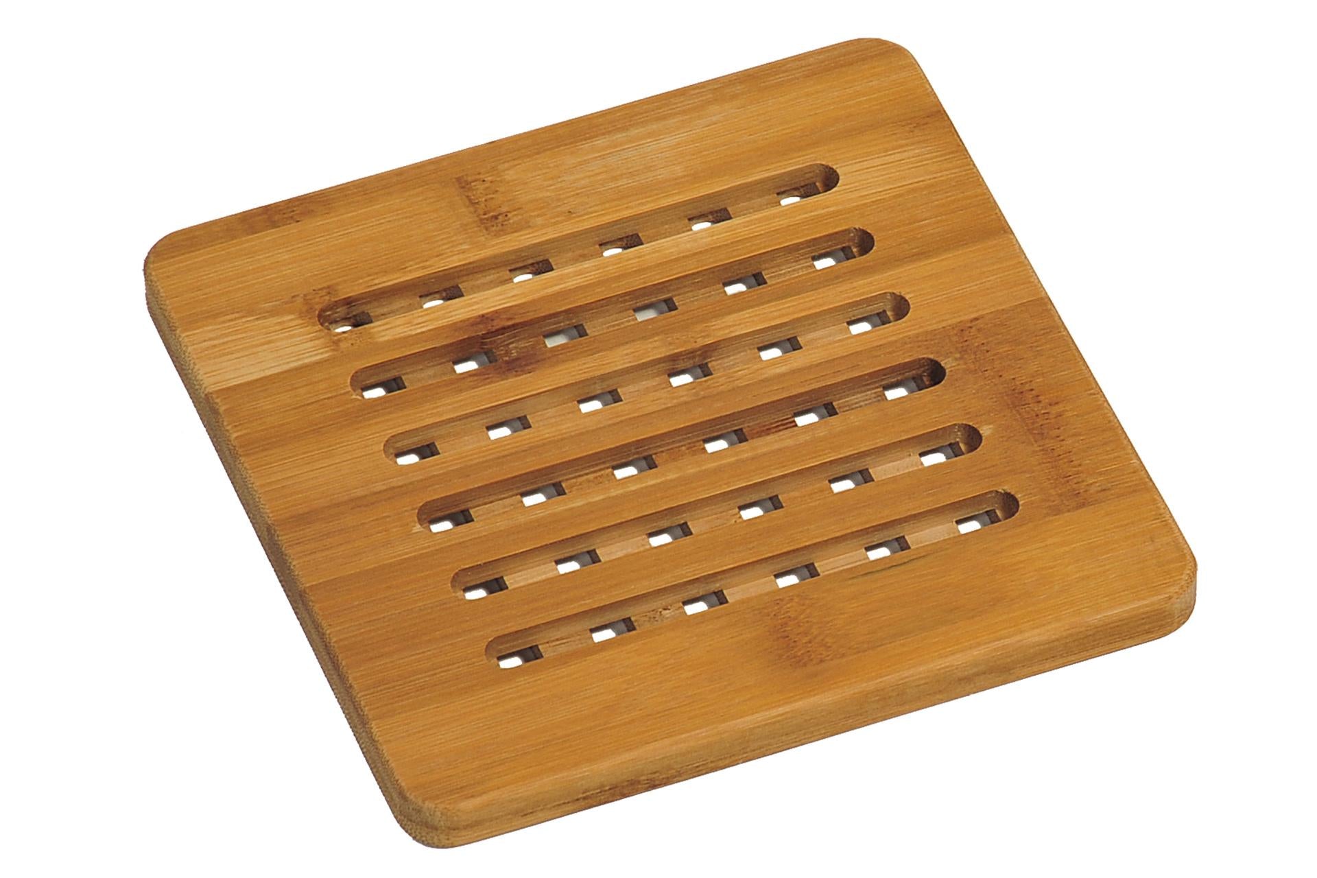 Kesper Sottopentola Quadrato 19 x 19 cm In Bamboo - H.1 cm, Certificato FSC
