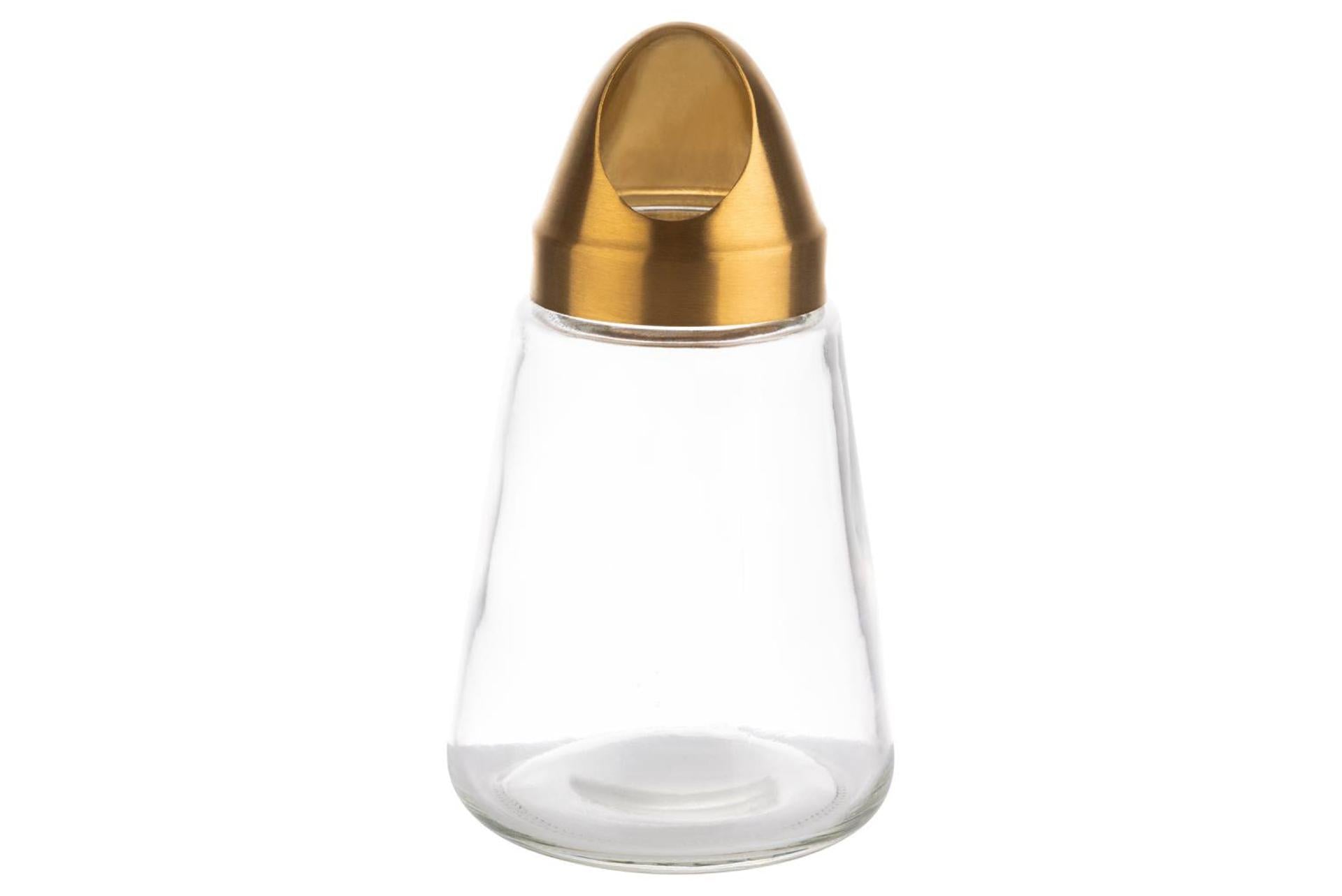 APS Dispenser Snack In Vetro H.15.5 cm - Ø8.5 cm Con Tappo Oro 350 ml