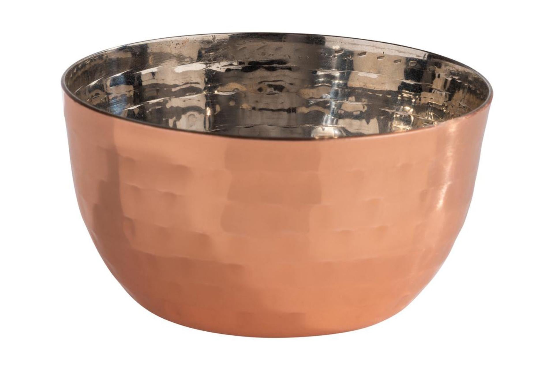 APS Mumbai Coppetta Inox Ø9 cm H.5 cm - 0.2 L In Acciaio Inox Martellato Color Rame Con Maniglie Dorate