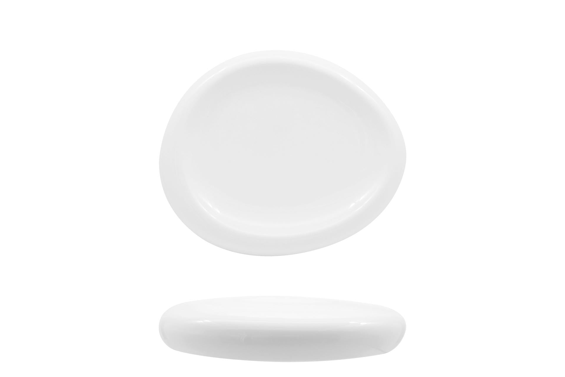 Selecta Piatto Alto Ovale 20.6 x 16 cm In Porcellana Bianca - Set 6 Pz